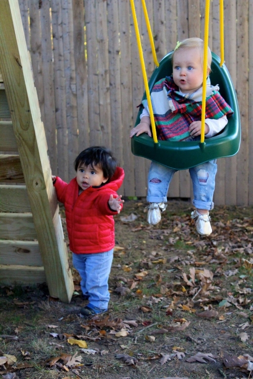 Nora w her cousin Thomas (1yr)