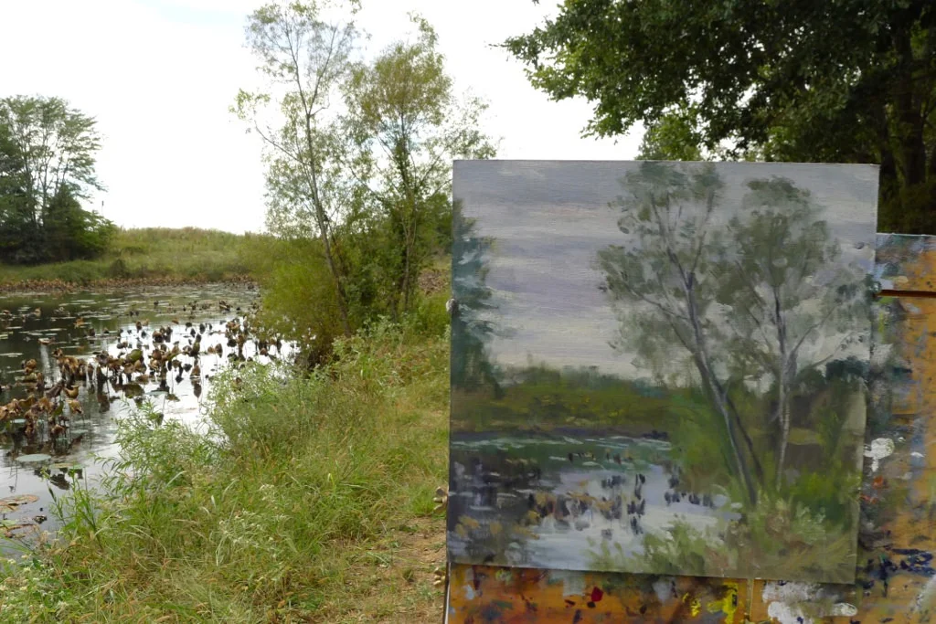 Painting along the Lily Pond at Shelby Farms