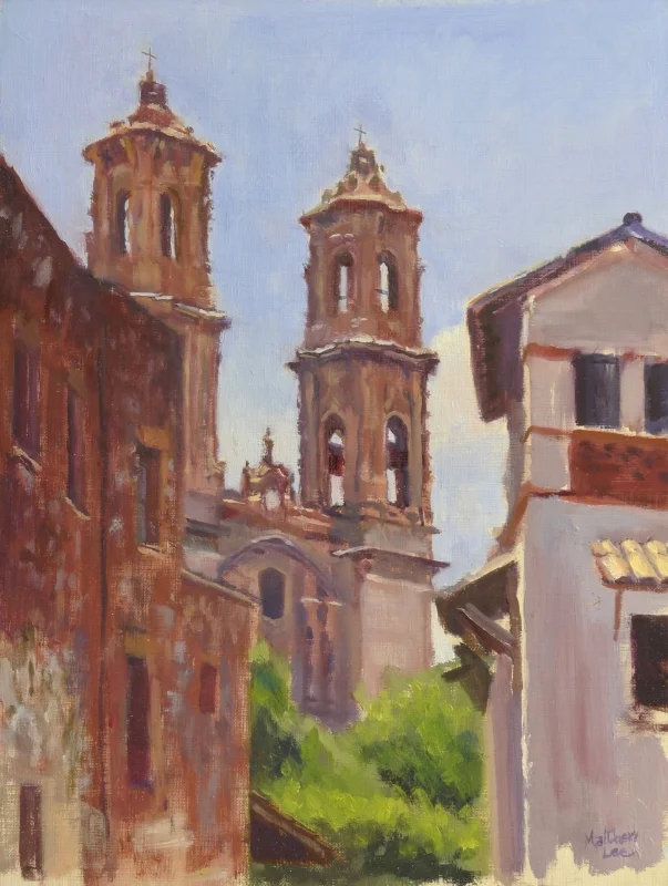 Church of Santa Prisca, Taxco, Mexico. Oil on Linen, 12x16 inches.