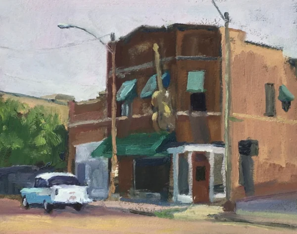 Sun Studio in Memphis, 8x10 inches, oil on paper.