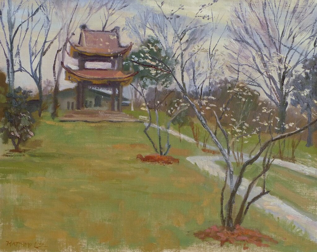 Magnolia Grove Monastery Pagoda- 16x20 in., available.