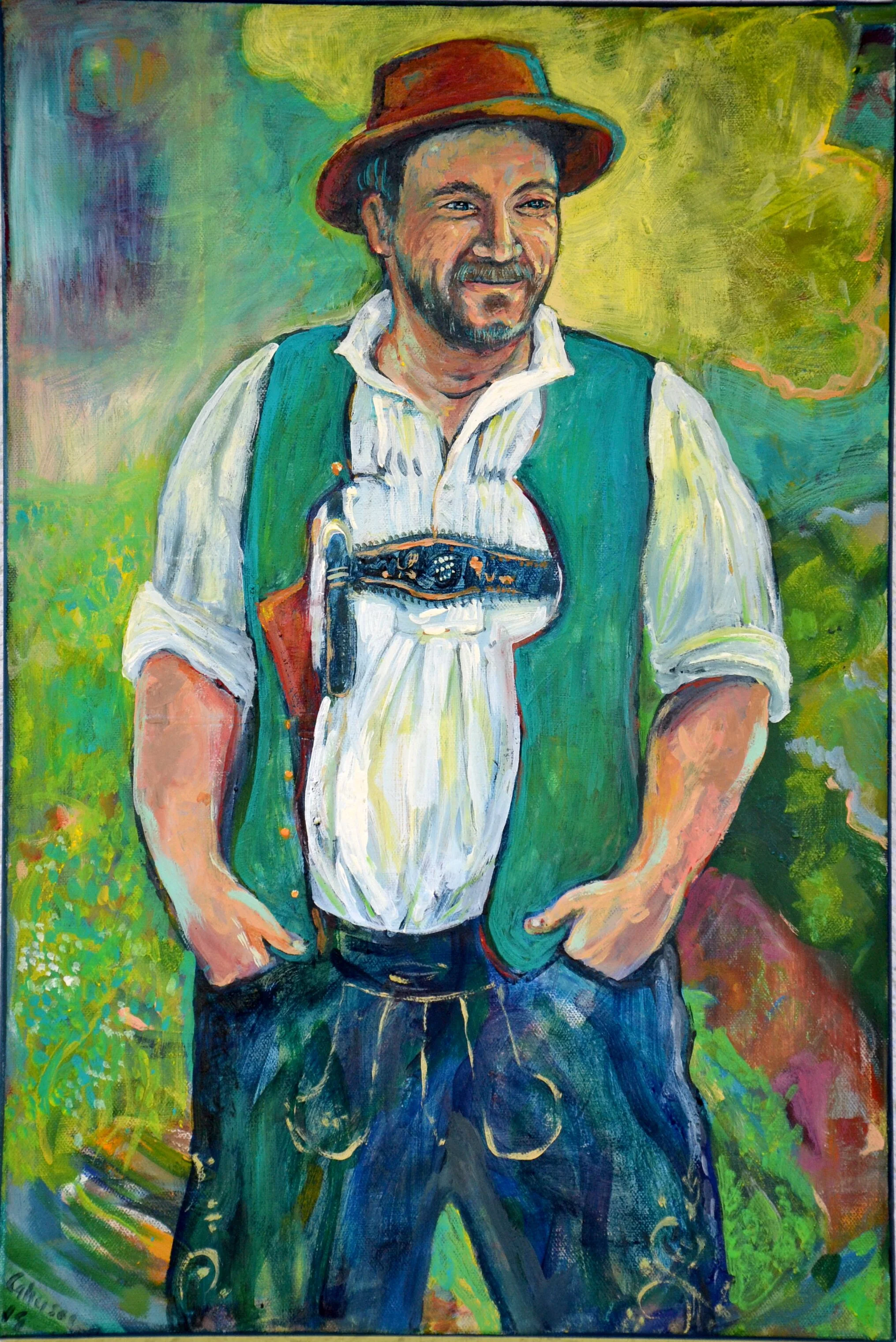 "Josef" - 60cm x 40cm Ei-Öltempera auf Leinwand