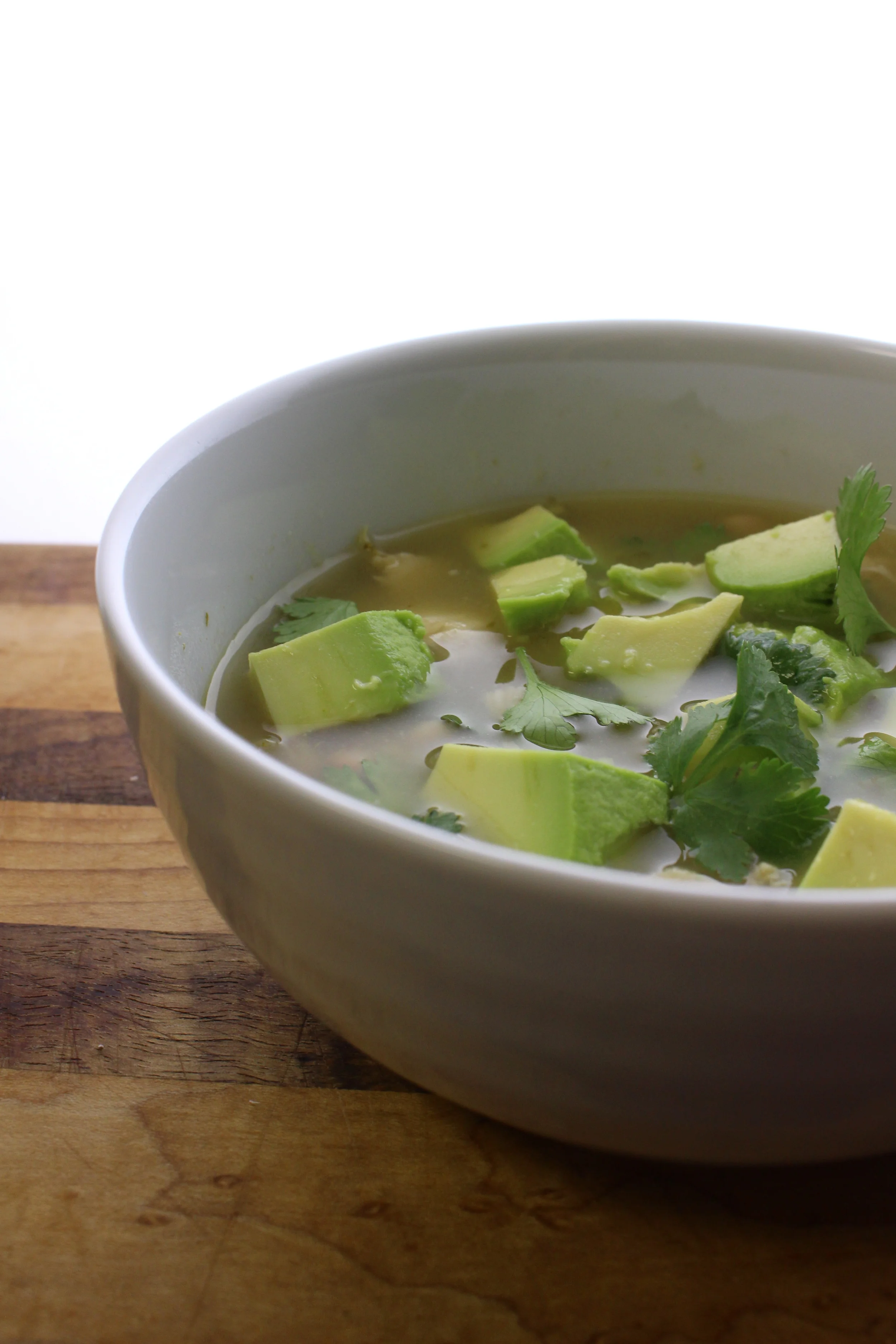 White Chicken Chili with Avocado