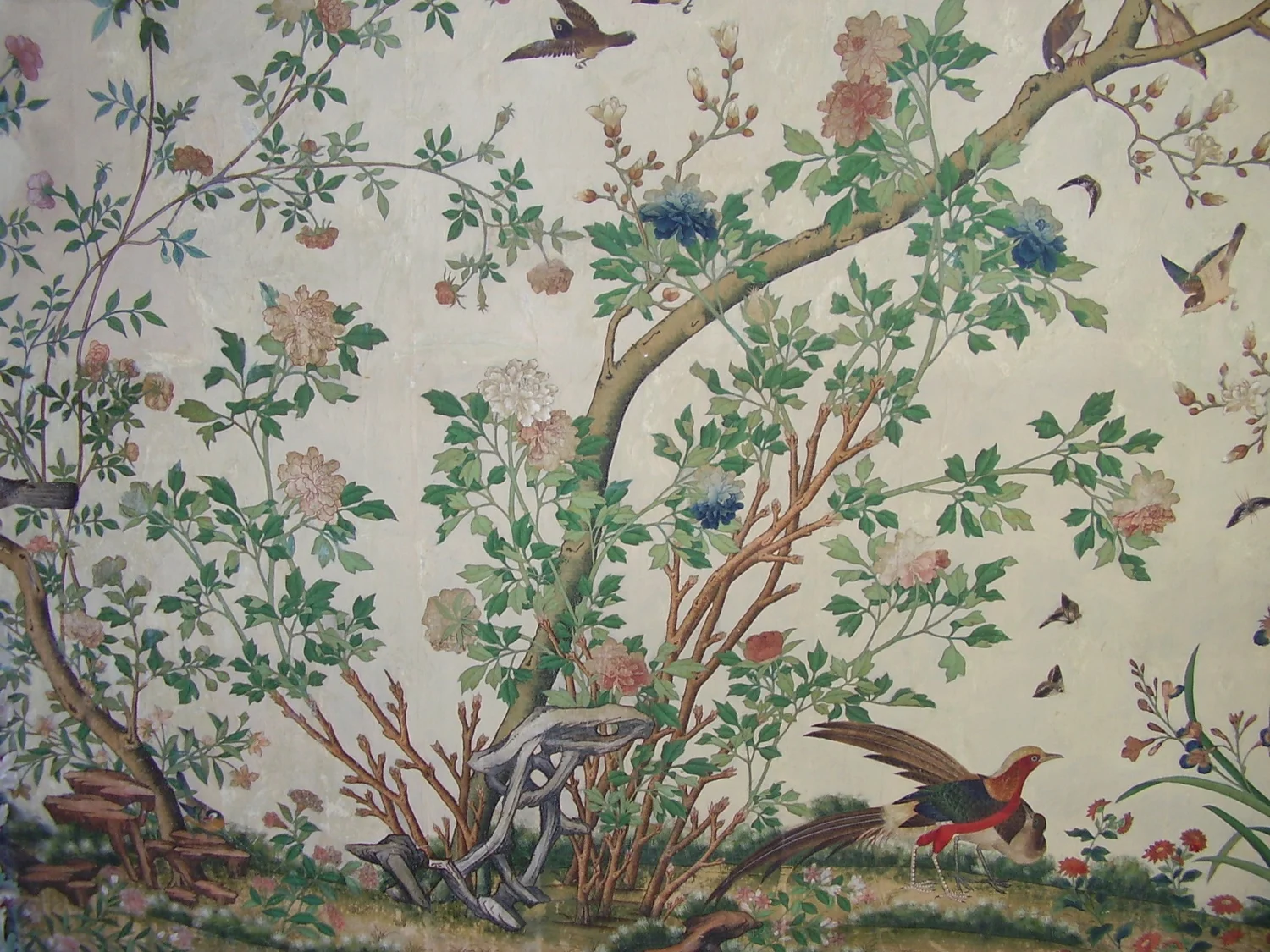 Retouching of Chinoiserie paper at Mulgrave Castle, with John Sutcliffe.