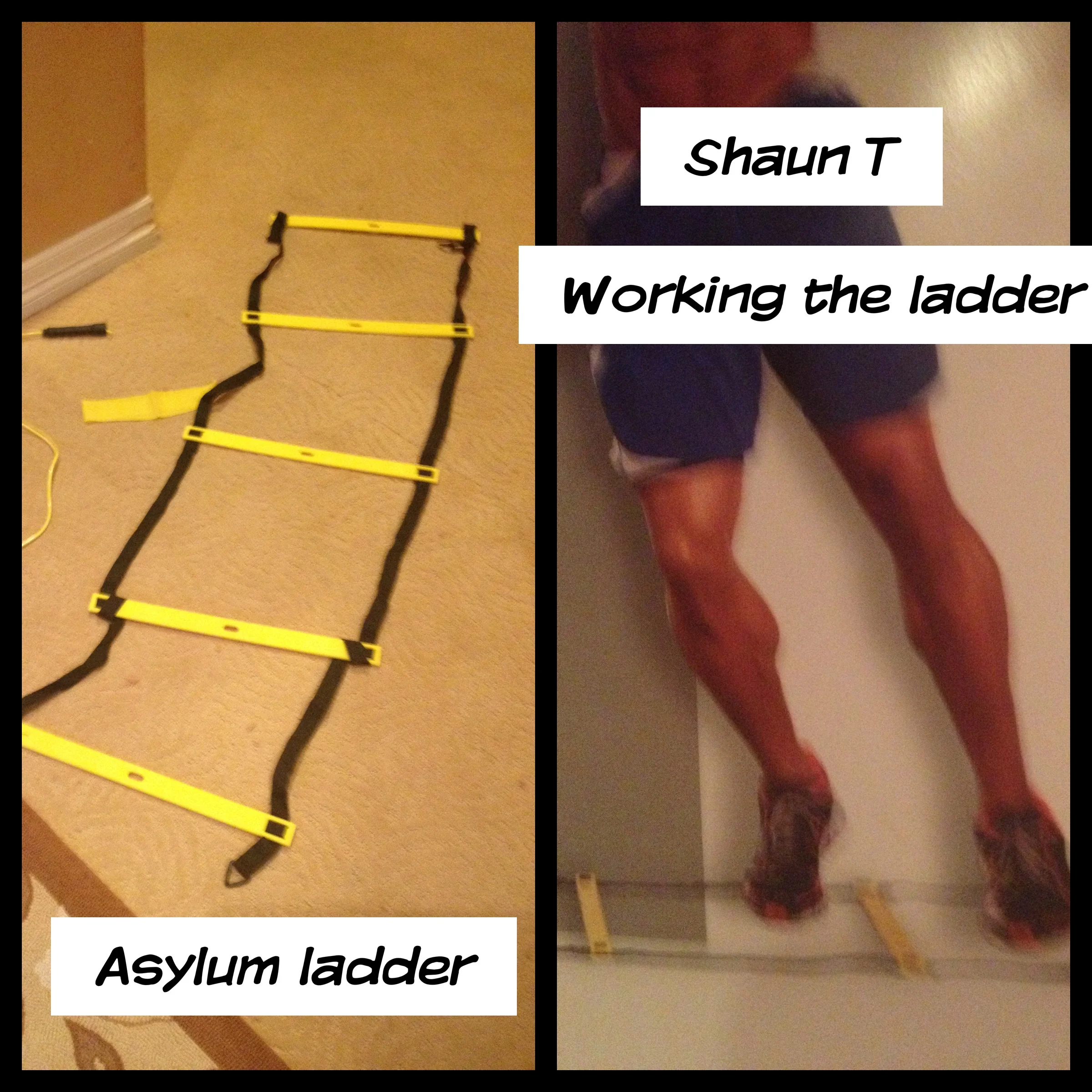 Yes, this is the Agility ladder - and that is truly Shaun T's pace - its not for sissy's!