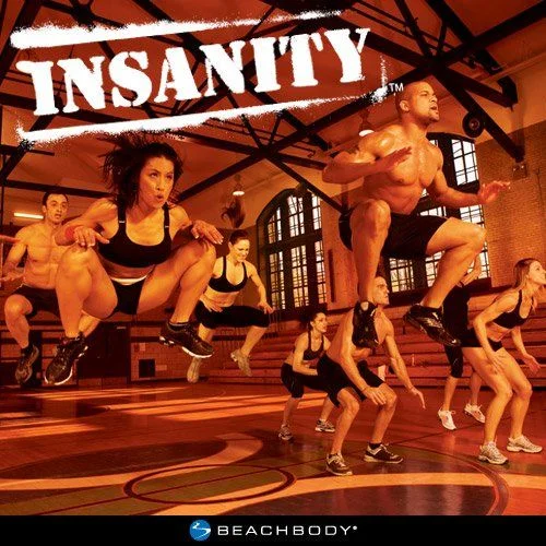 Insanity - with Shaun T - was the first challenge - yes, those are high knee jumps - Honestly I don't get that high.