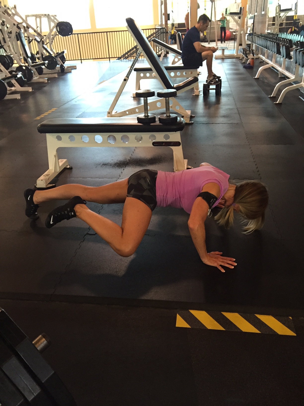 Spiderman push ups, always a good one to mix up your chest exercises.
