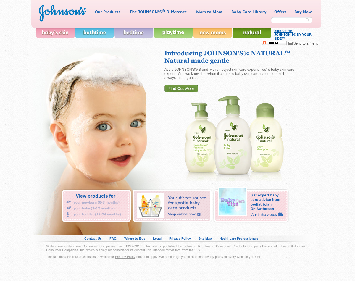 Johnson's Baby Site Redesign