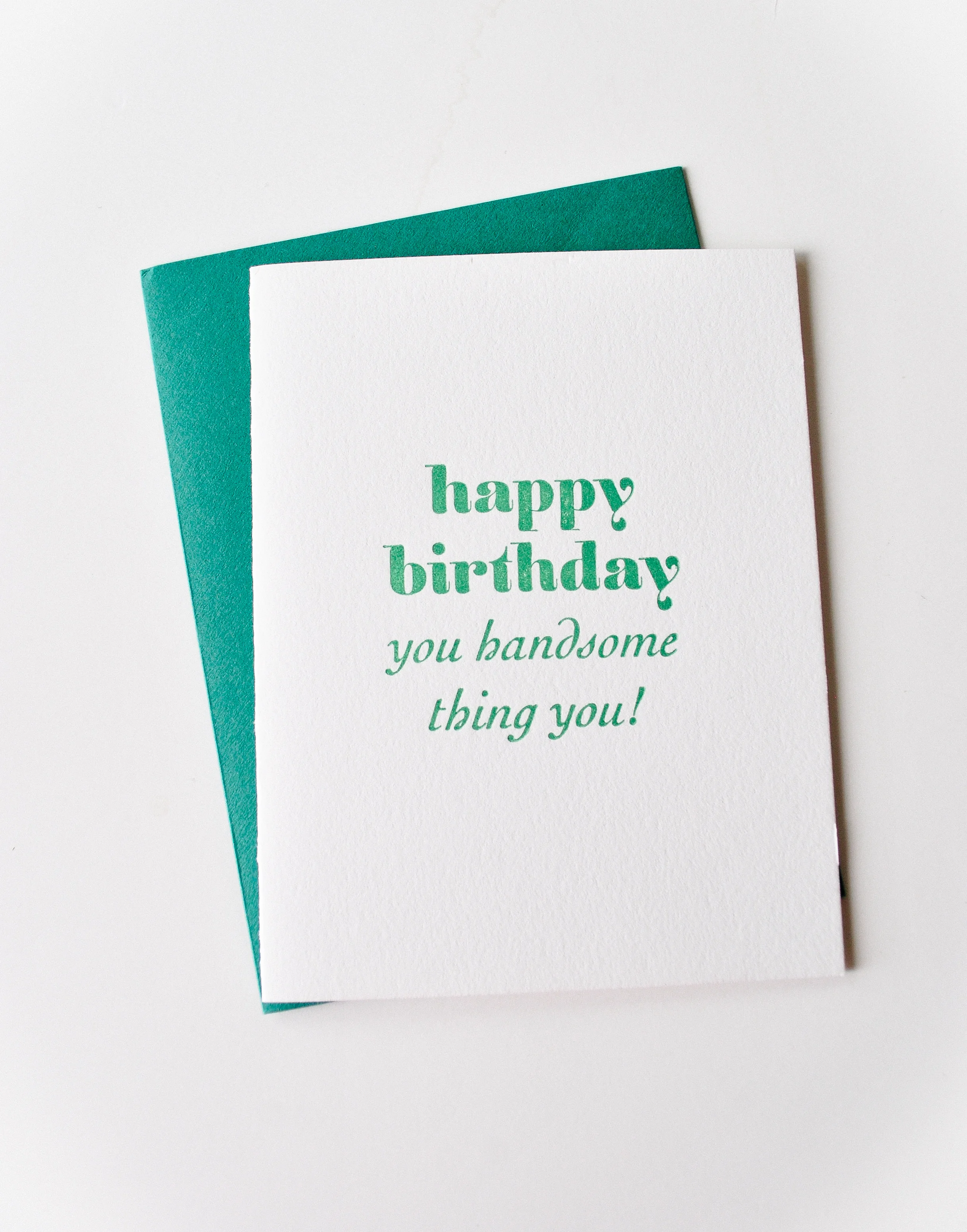 Happy Birthday Handsome Letterpress Card