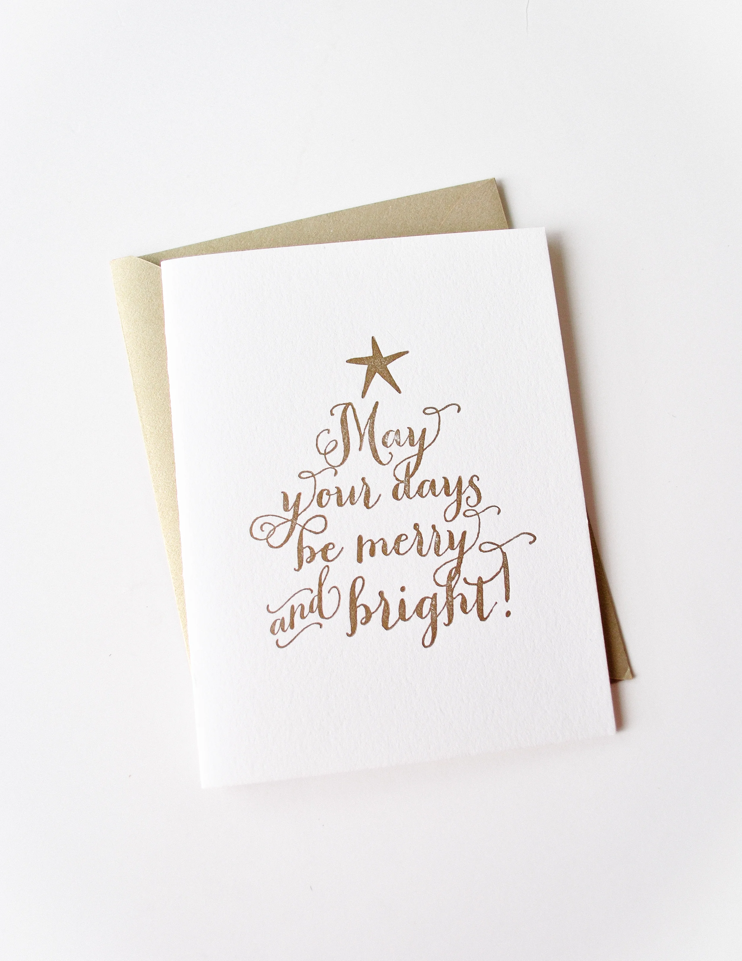 Merry and Bright Letterpress Card