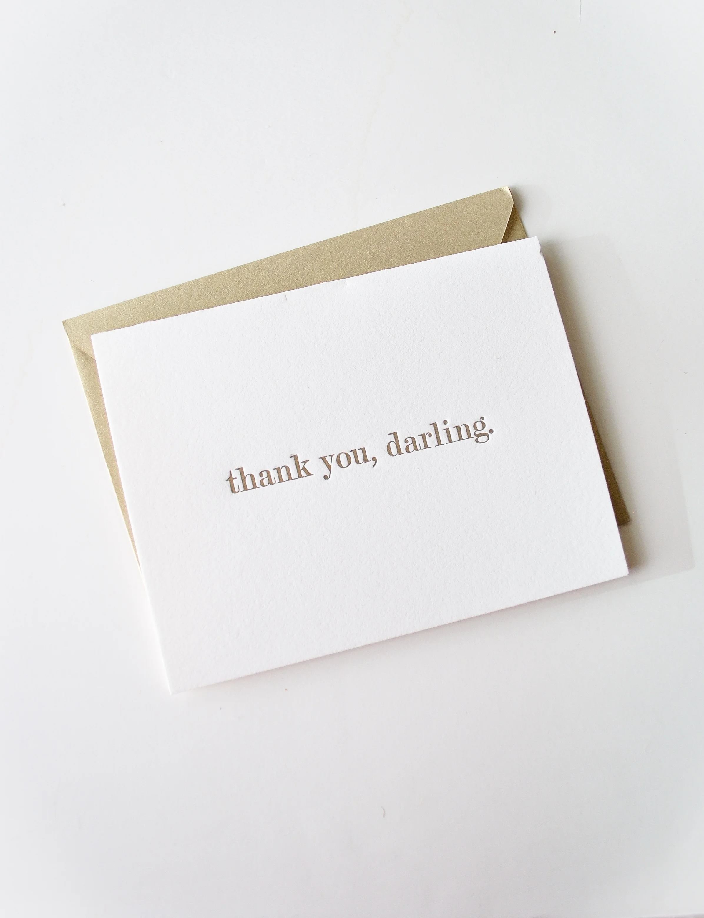 Thank You Darling Letterpress Card