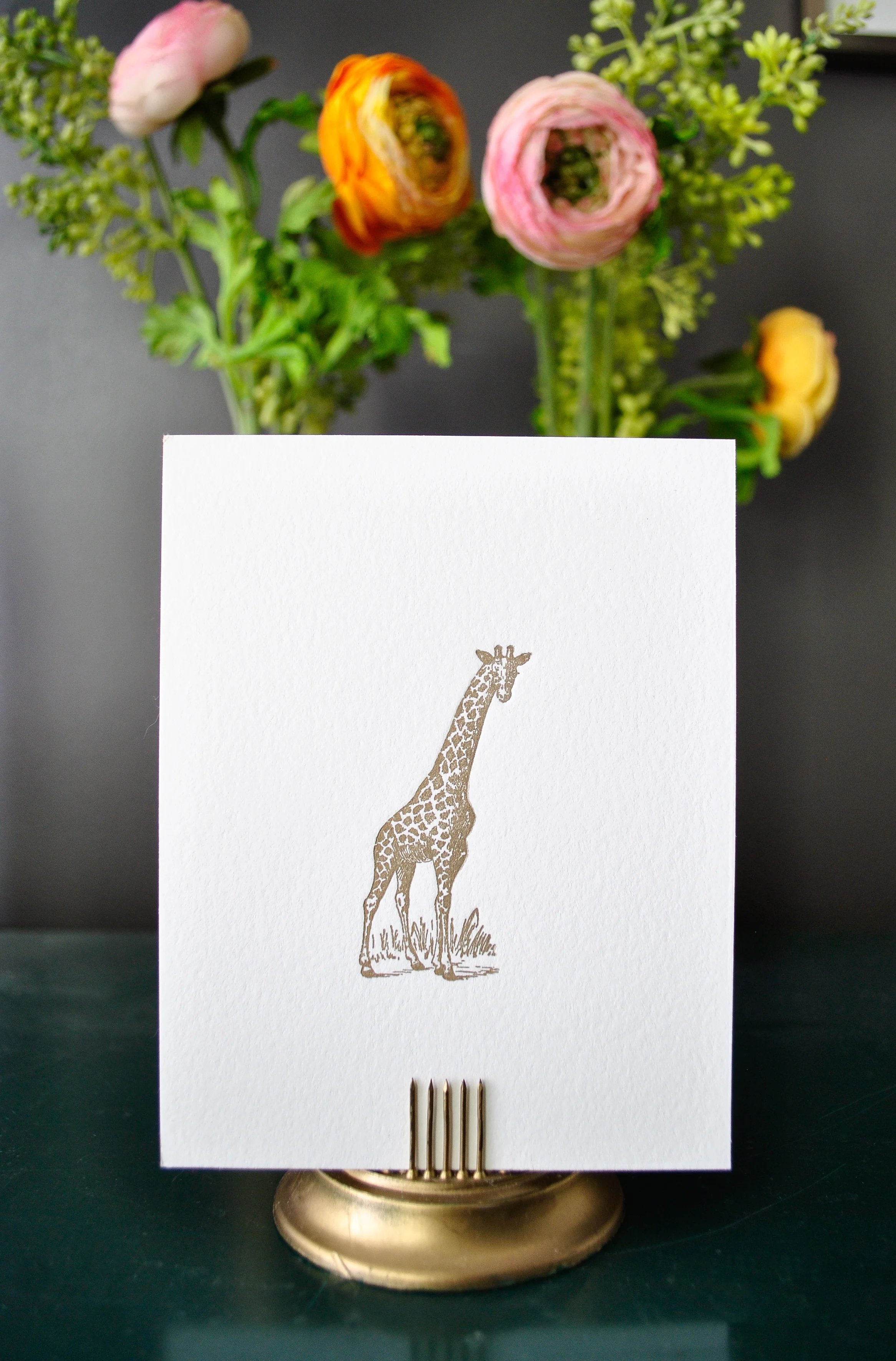 Letterpress Giraffe Print 