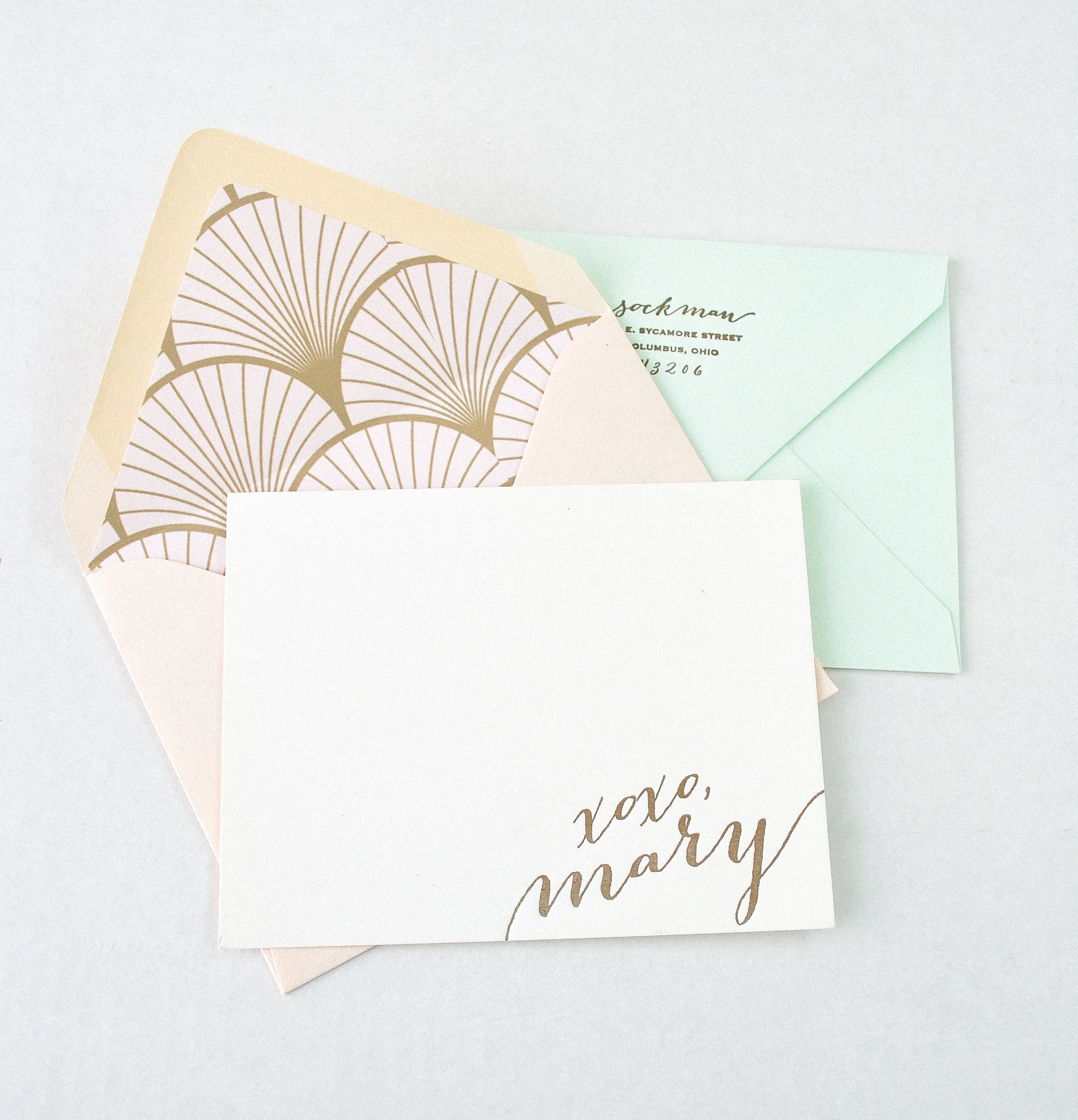 Custom XOXO Letterpress Stationery