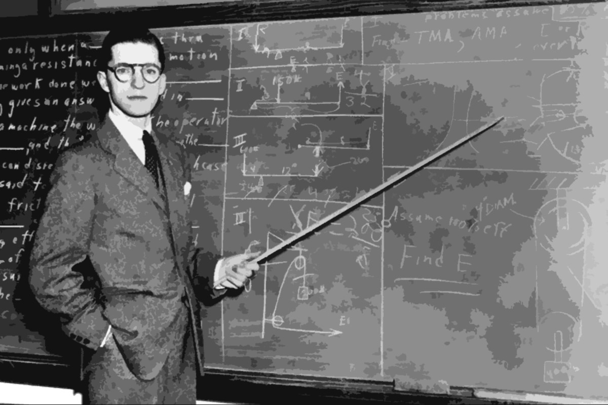Bet this guy wishes he had a smart board...