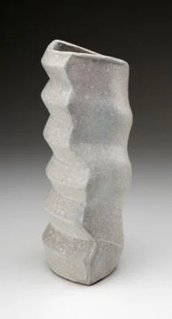 Erica Wurtz, Accordion Vase, Stoneware, cone 9, thrown and hand built, 9.5x3.5x4'', 2012