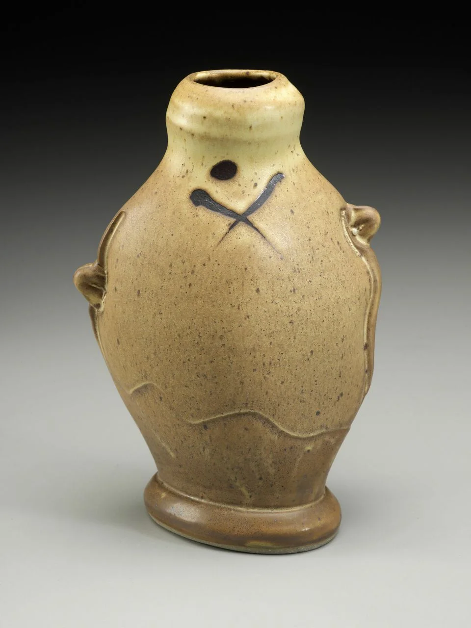 Nick Joerling,  Vase, white, 7" x 3.5" x 4.5", high temp stoneware, wheel thrown and altered, gas reduction fired 