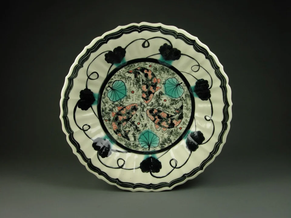 Andrew Martin, Glide, platter, porcelain, 19x3''