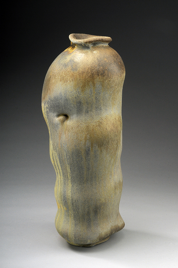 Chris Gustin, Vase #1414 , Stoneware, Anagama wood fired, 31x12x11'', 2014