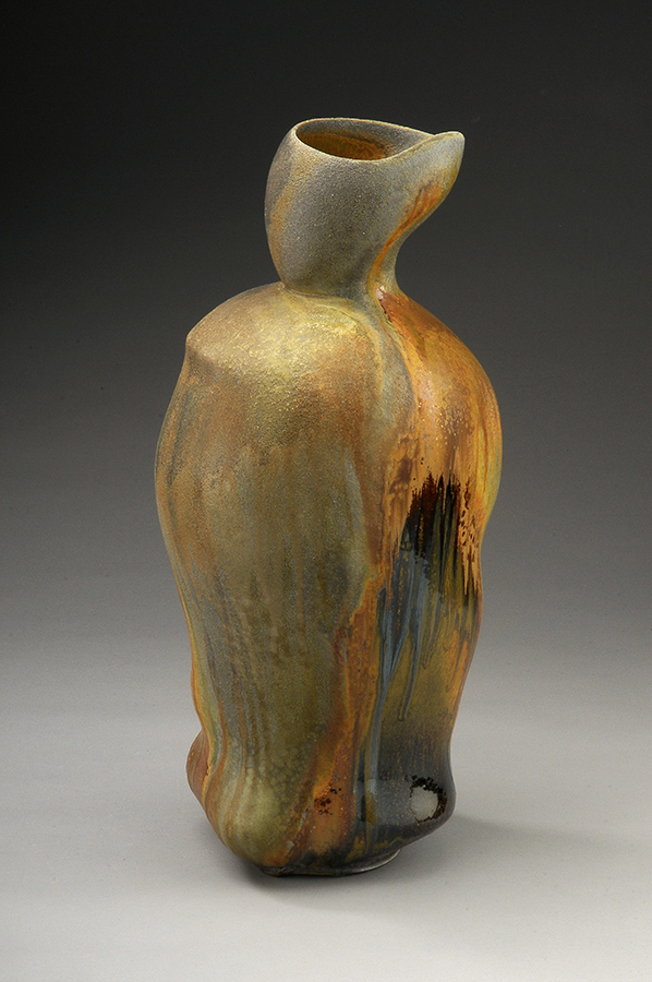 Chris Gustin, Vase #1415 , Stoneware, Anagama Wood fired, 31x12x11, 2014