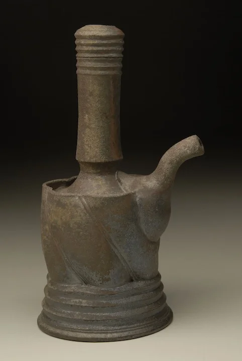 Ted Neal, Ewer, 2012,&nbsp;iron rich stoneware, wheel thrown and altered, wood fired cone 9
