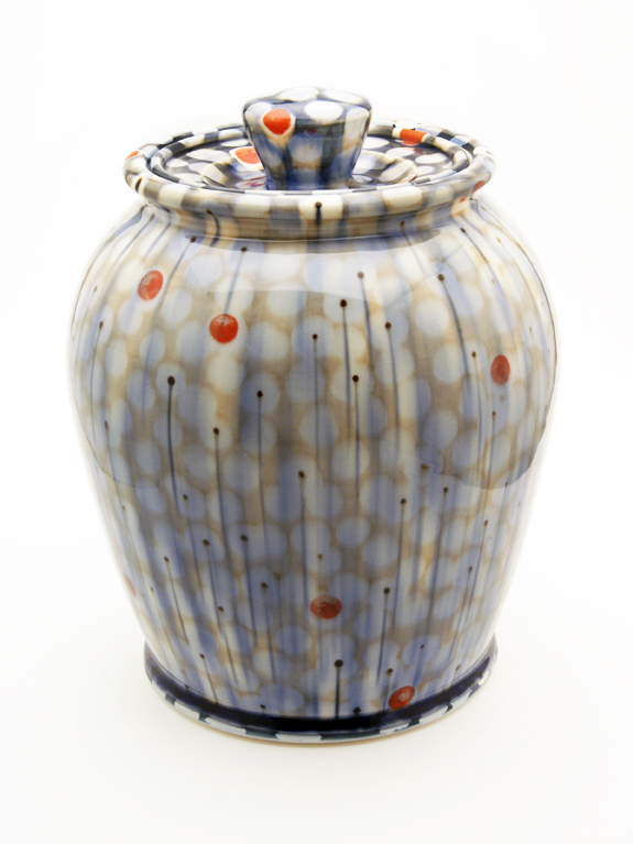 Sean O'Connell, Crock Jar, Porcelain, wheel thrown, cone 7 ox, 14x9x9''