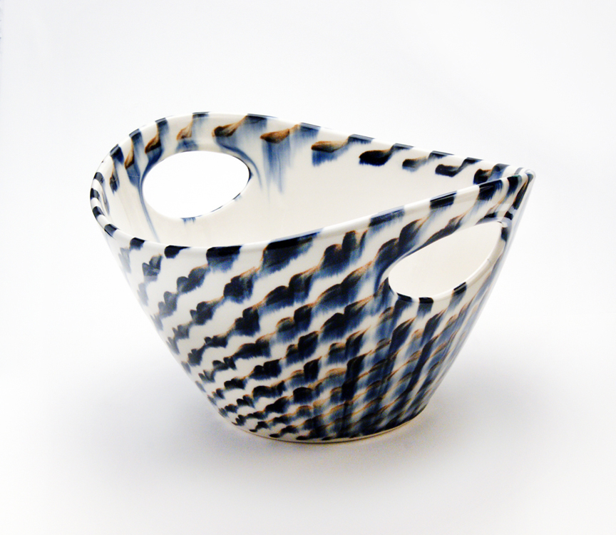 Sean O'Connell, Serving Bowl, 2015, Porcelain, wheel thrown, cone 7 ox, 8x11x11'