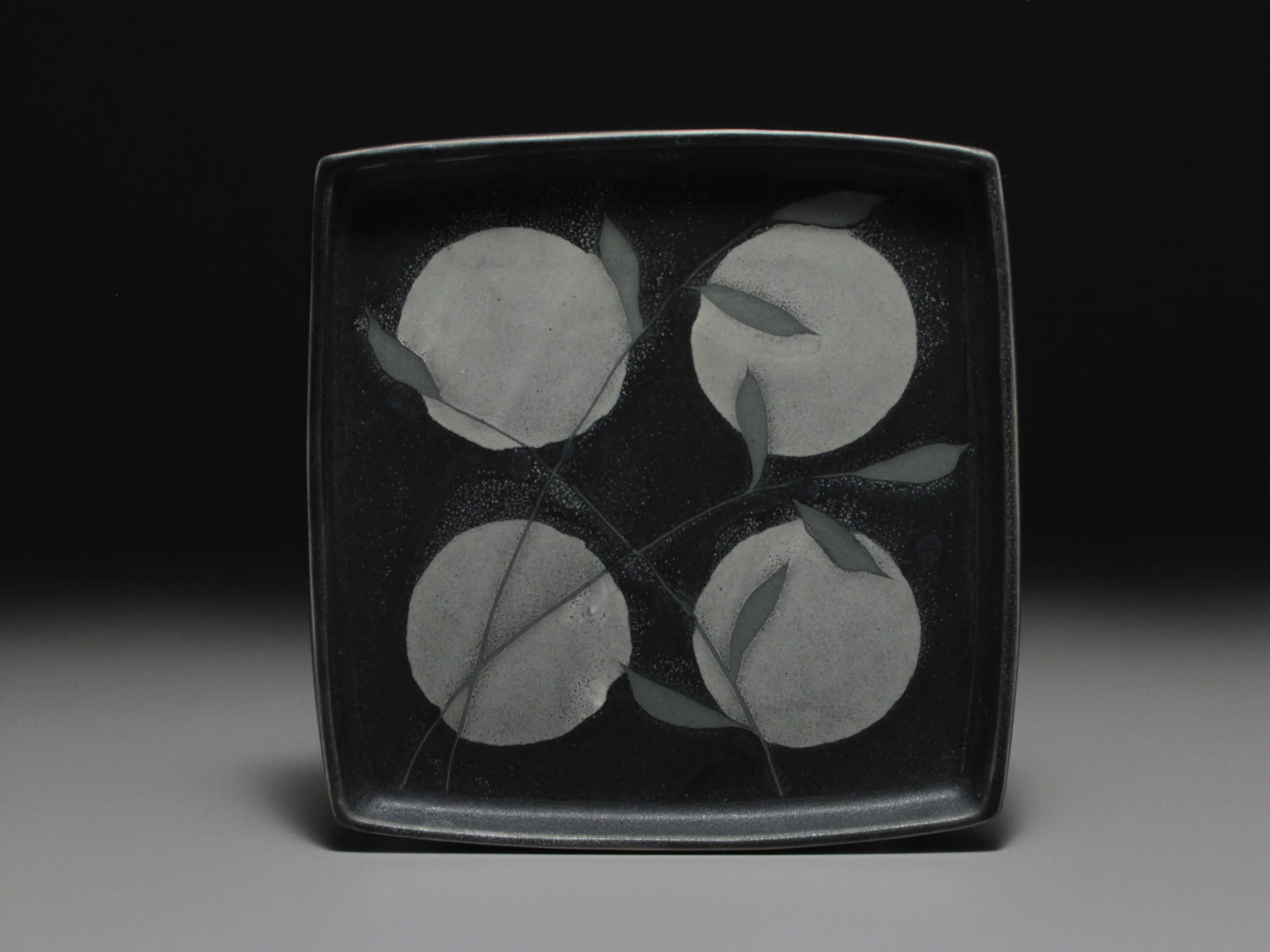 Donna Polseno, Plate, Porcelain, slip cast, cone 5 ox, 8x8x1.5''