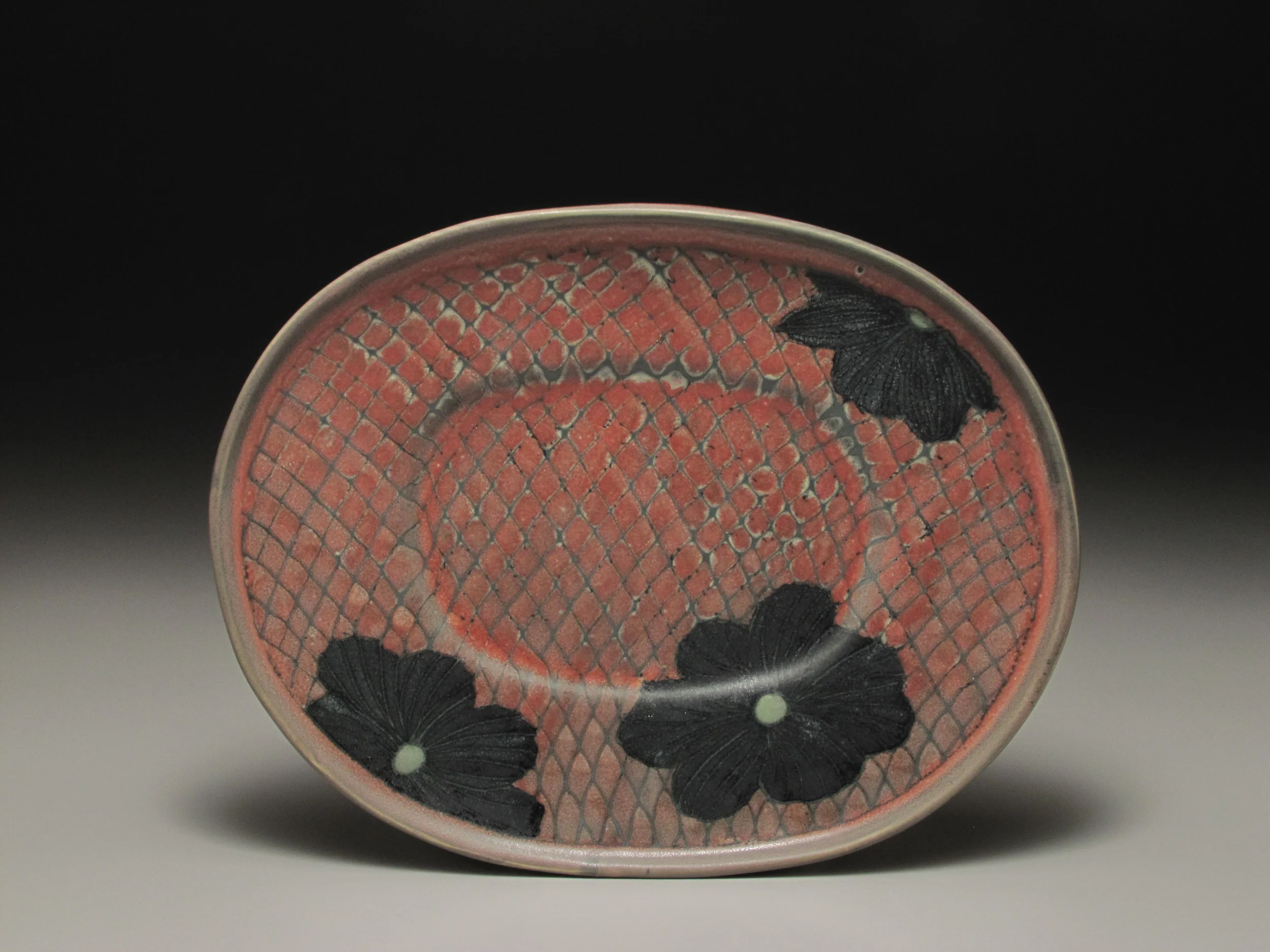 Donna Polseno, Plate, Porcelain, slip cast, cone 5 ox, 12x10x1''