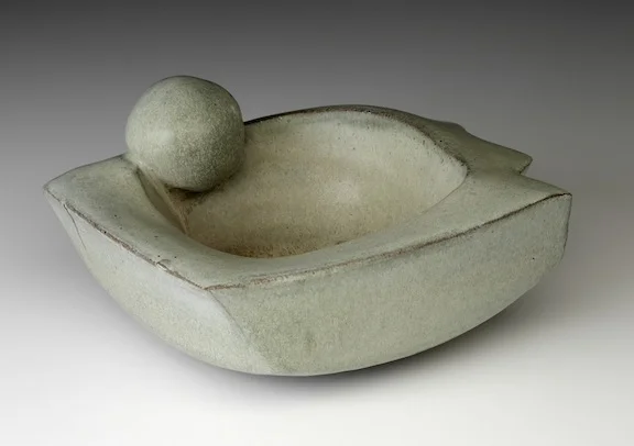 Eriica Wurtz, Untitled sculptural bowl, 3x7x6, stoneware, thrown, hand built, double walled, cone 9, 2014
