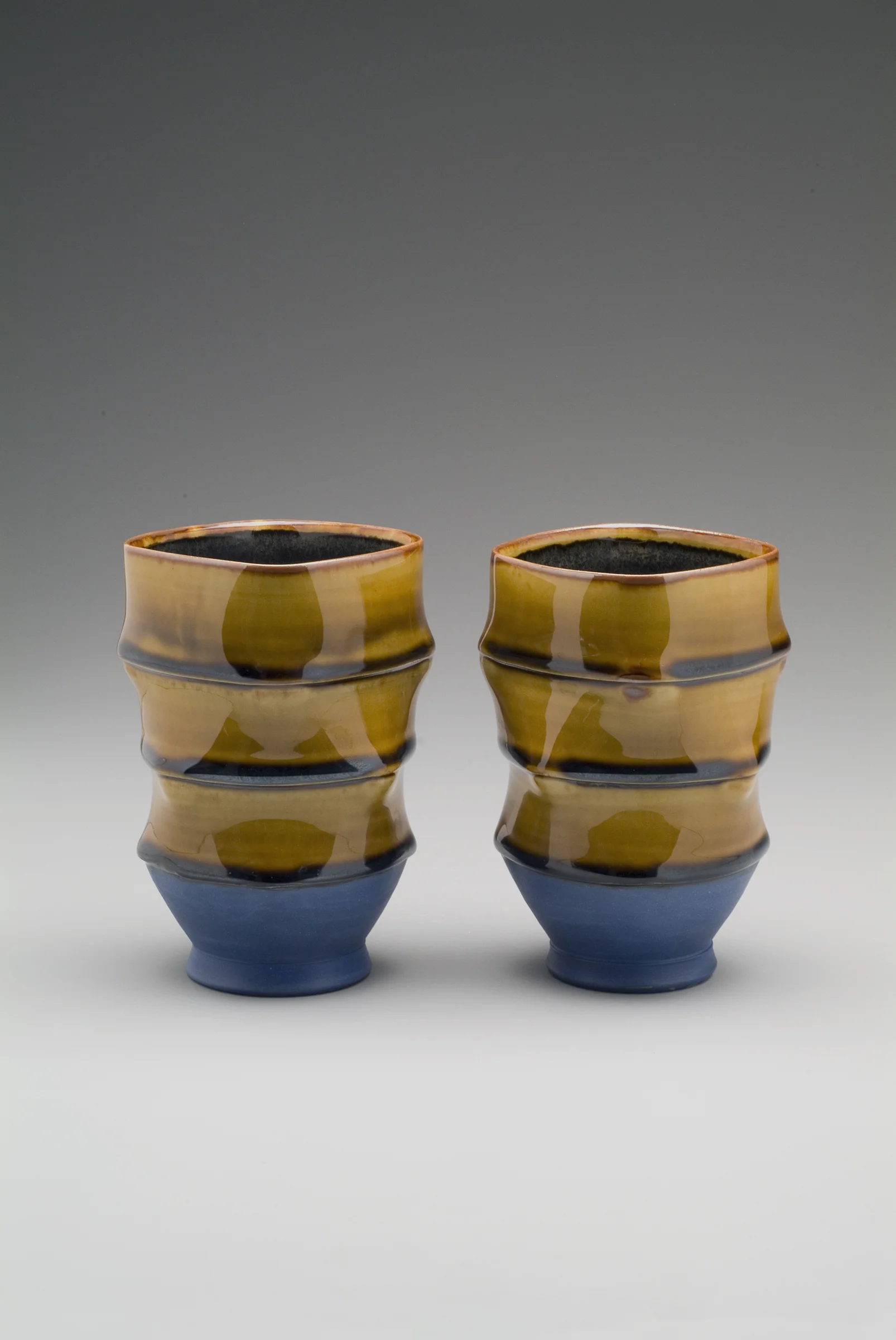 Peter Beasecker, Square Tumblers, Porcelain, Thrown and altered,  5.5x3x3, 2014