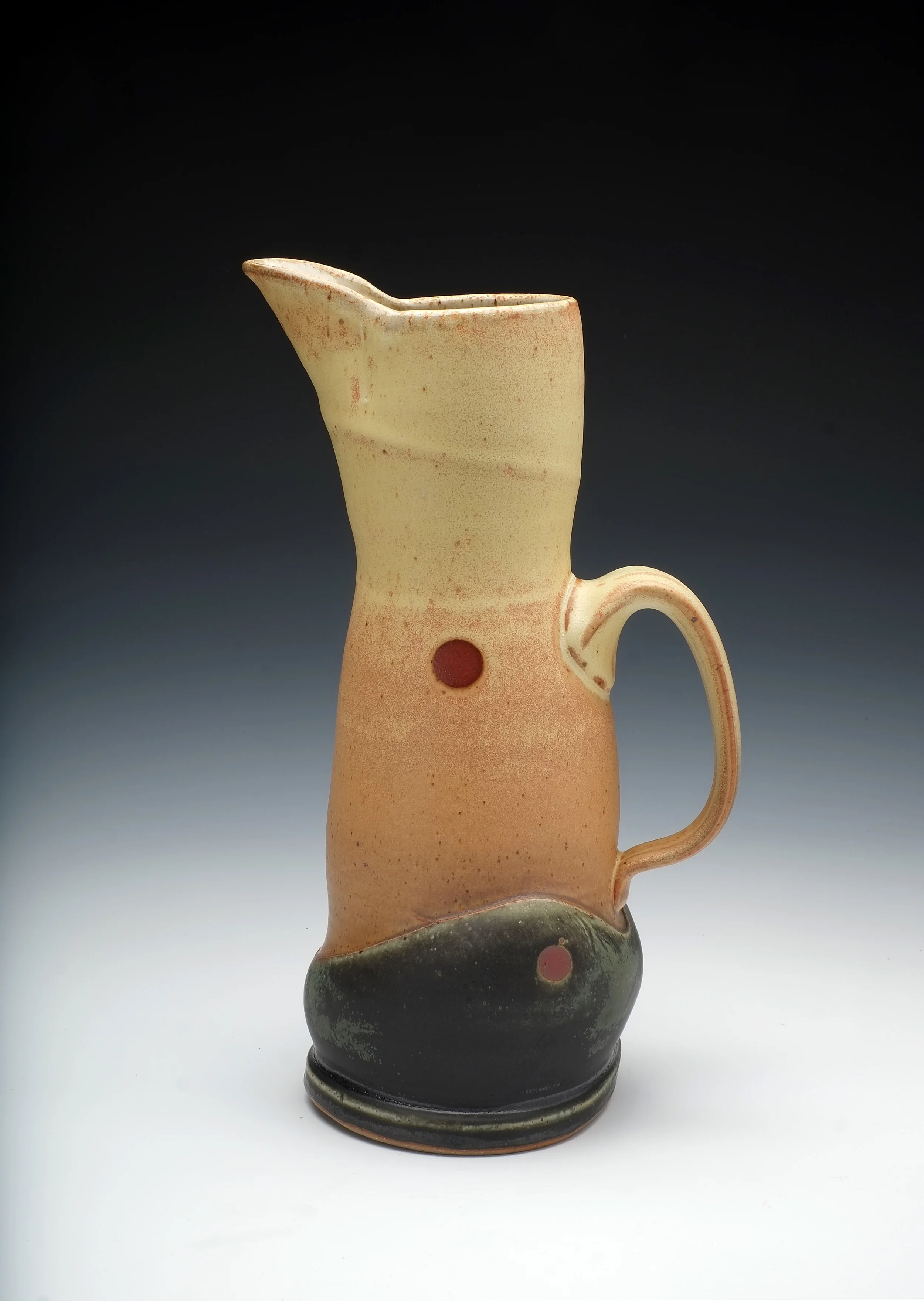 Nick Joerling, Pitcher, Stoneware, wheel thrown/altered, gas reduction fired, cone 10, 11x5.5x4, 2015