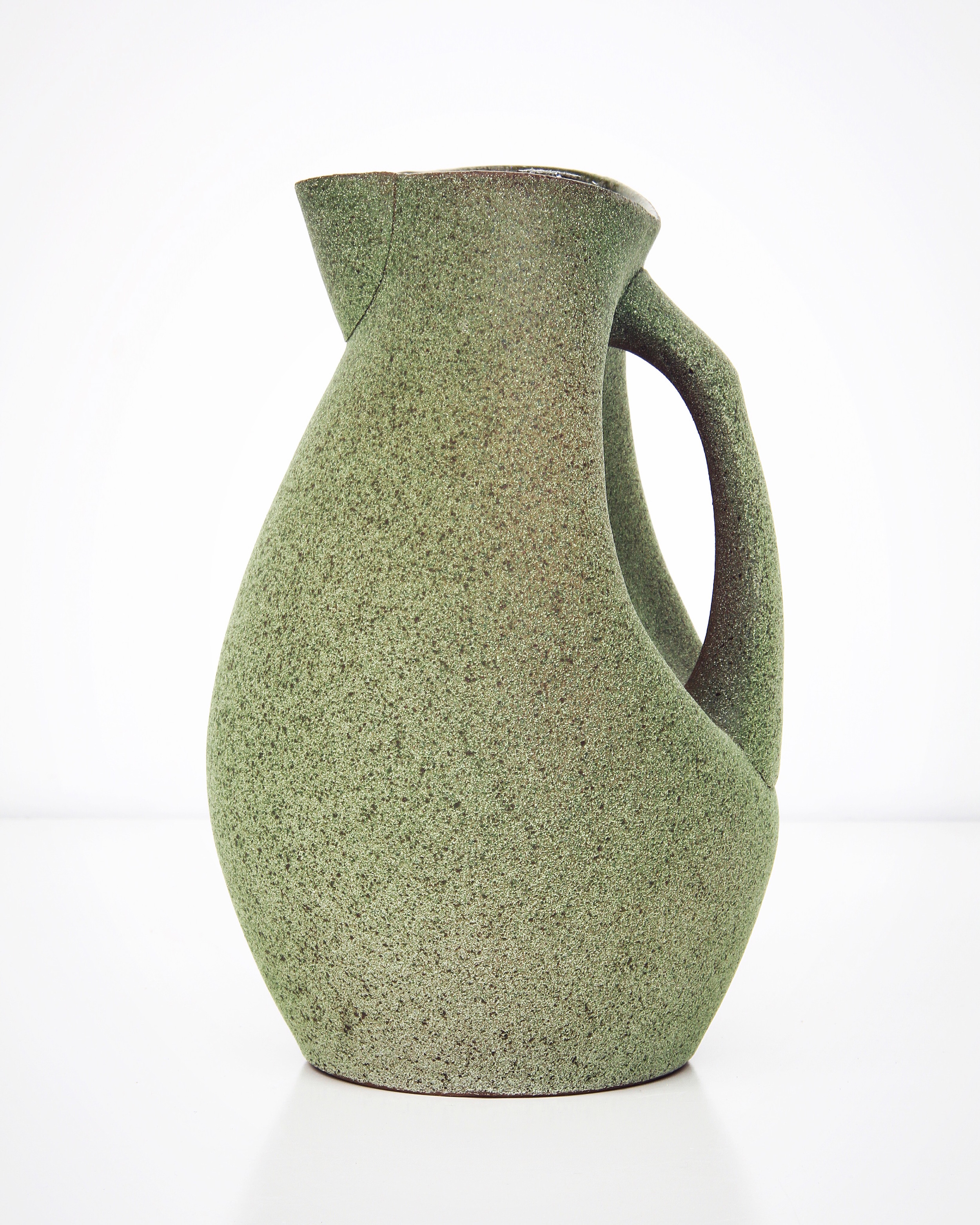 Noah Ridel, Pitcher, Stoneware, once-fired ^5, 1x6x7, 2016