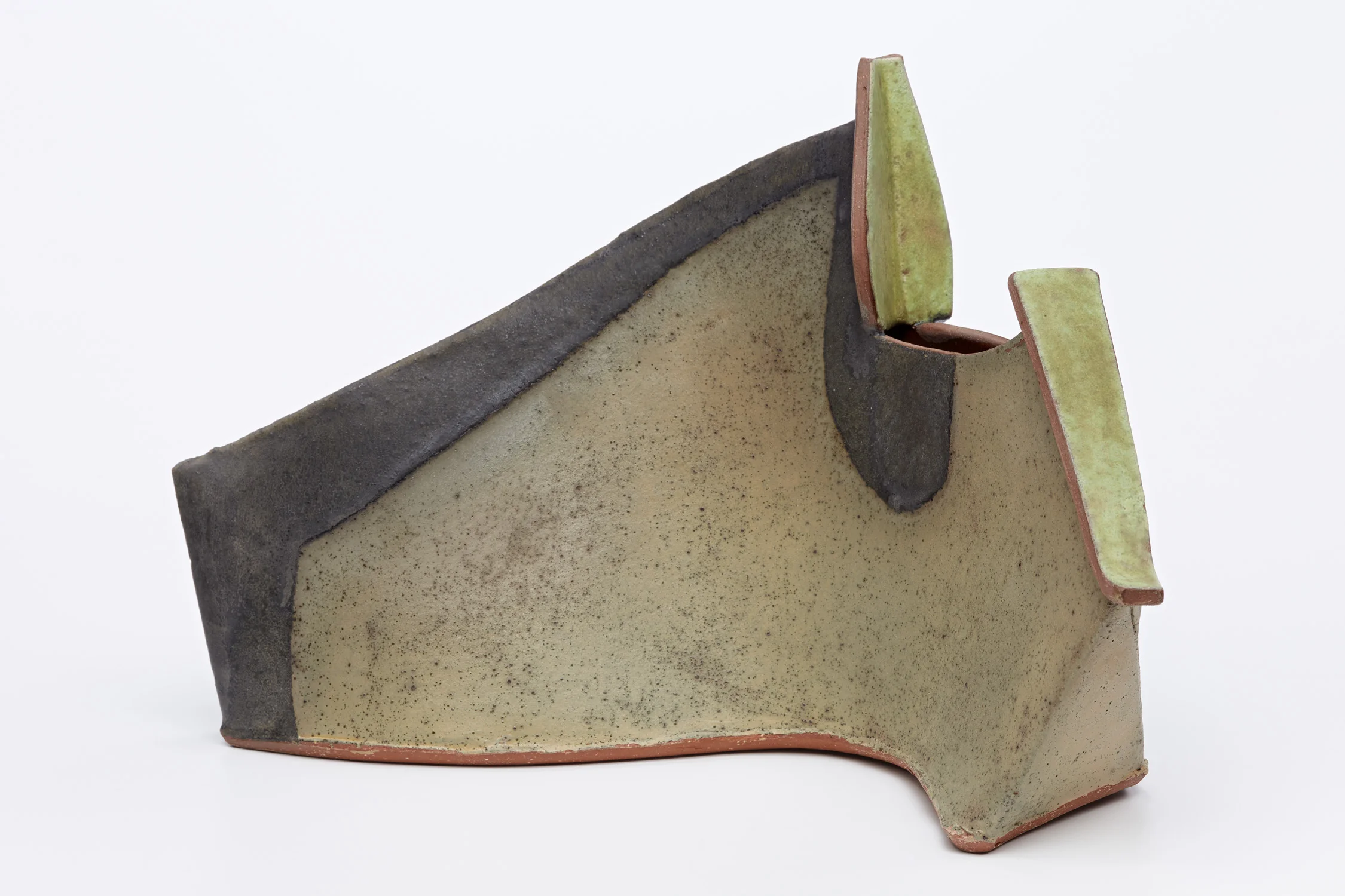 Mark Pharis, Vase, Handbuilt Earthenware cone 04, Terra Sigillata and alkaline glaze, 2014