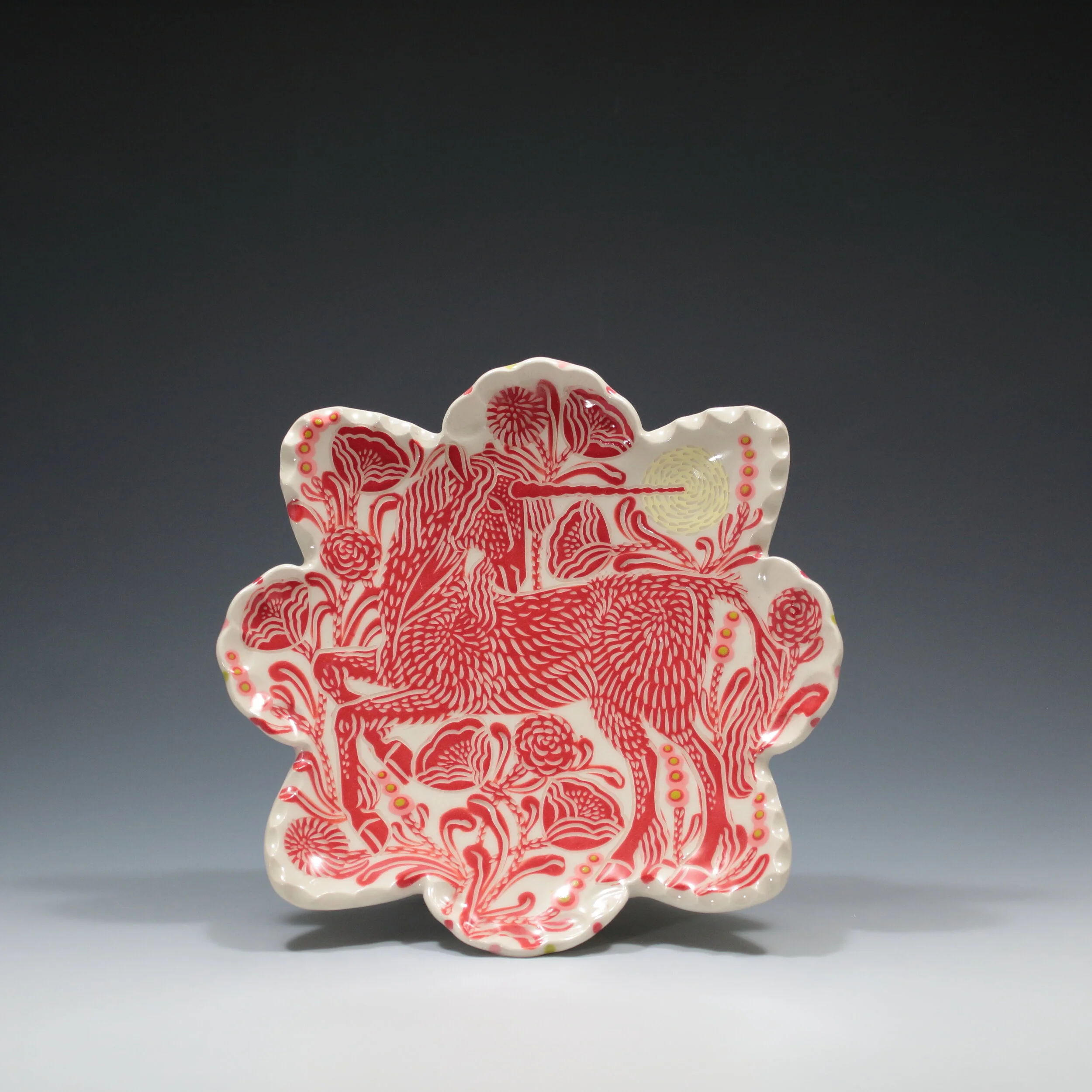 Sue Tirrell_Red Unicorn Star Plate_2021.JPG