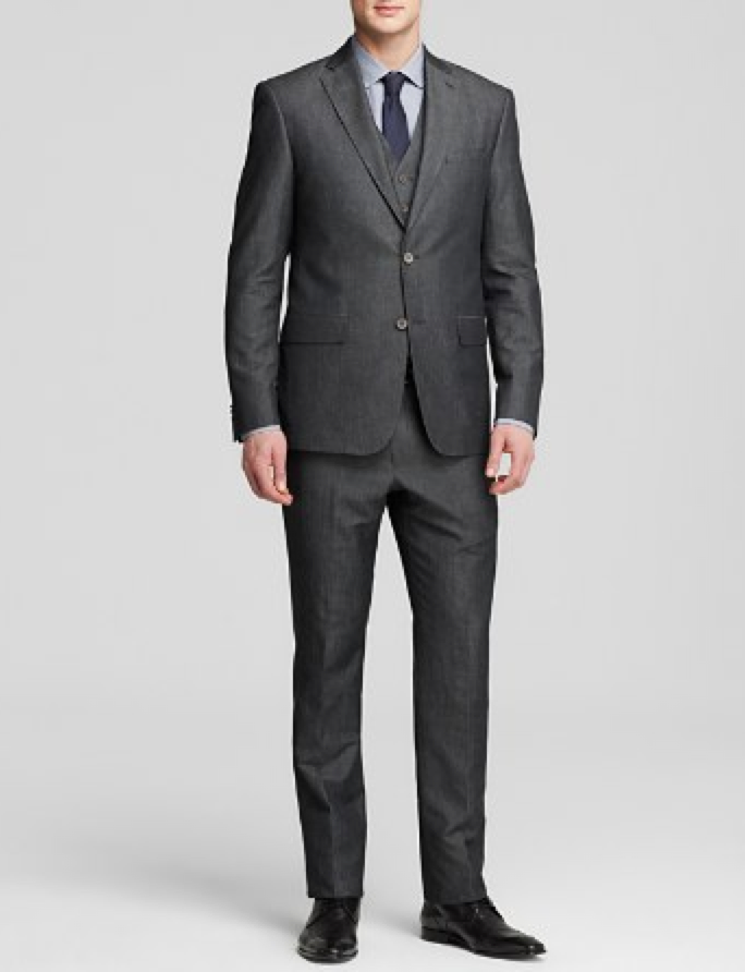 John Varvatos chambray three-piece