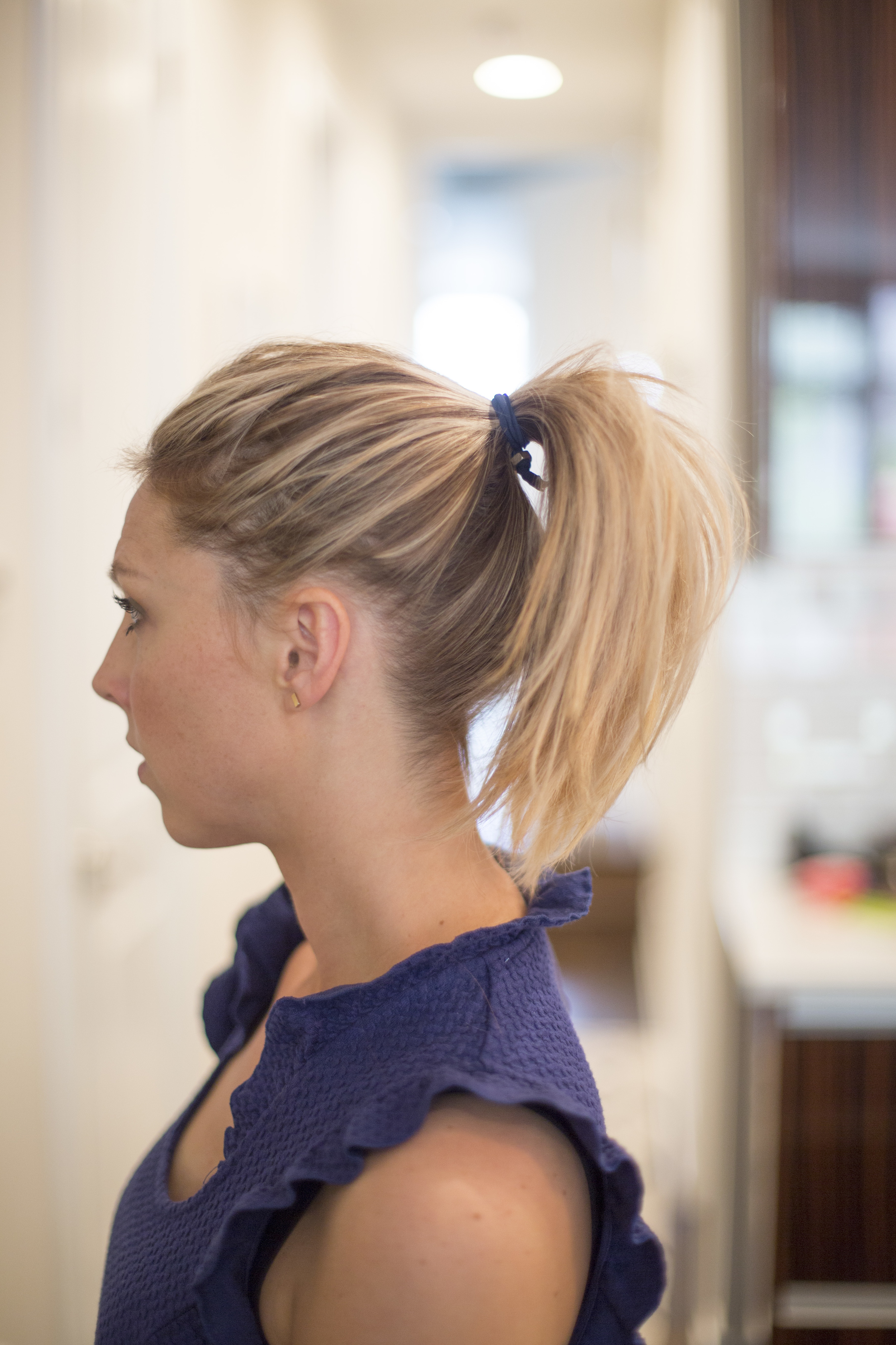 Pony with clip-in extension. Look at that volume!!