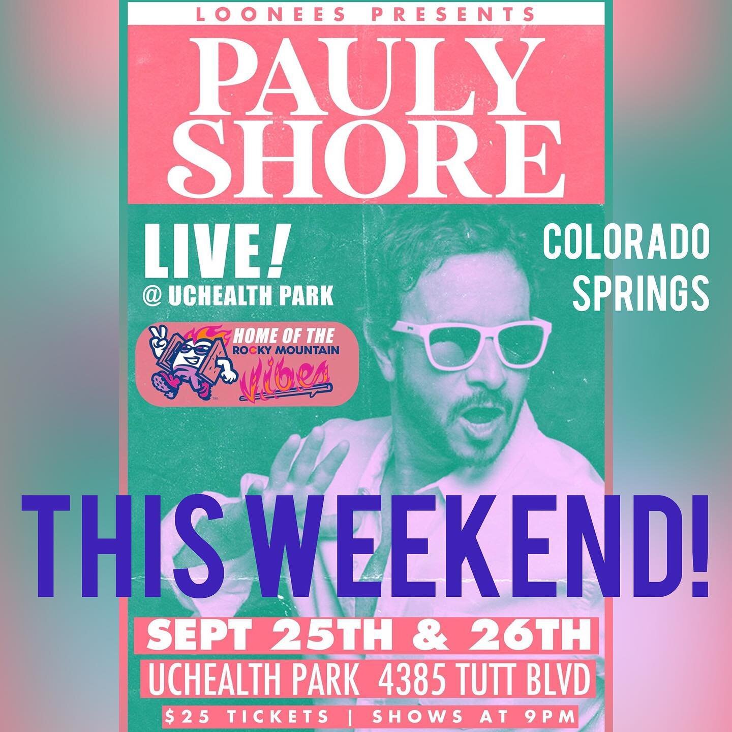 #coloradosprings this weekend, brozzz. Performing at #uchealthpark. Get your tickets. Link on my website and in my stories. #cosprings @vibesbaseball #cospringslife #coloradospringsevents #paulyshore #standup #standupcomedy @looneescomedycorner719