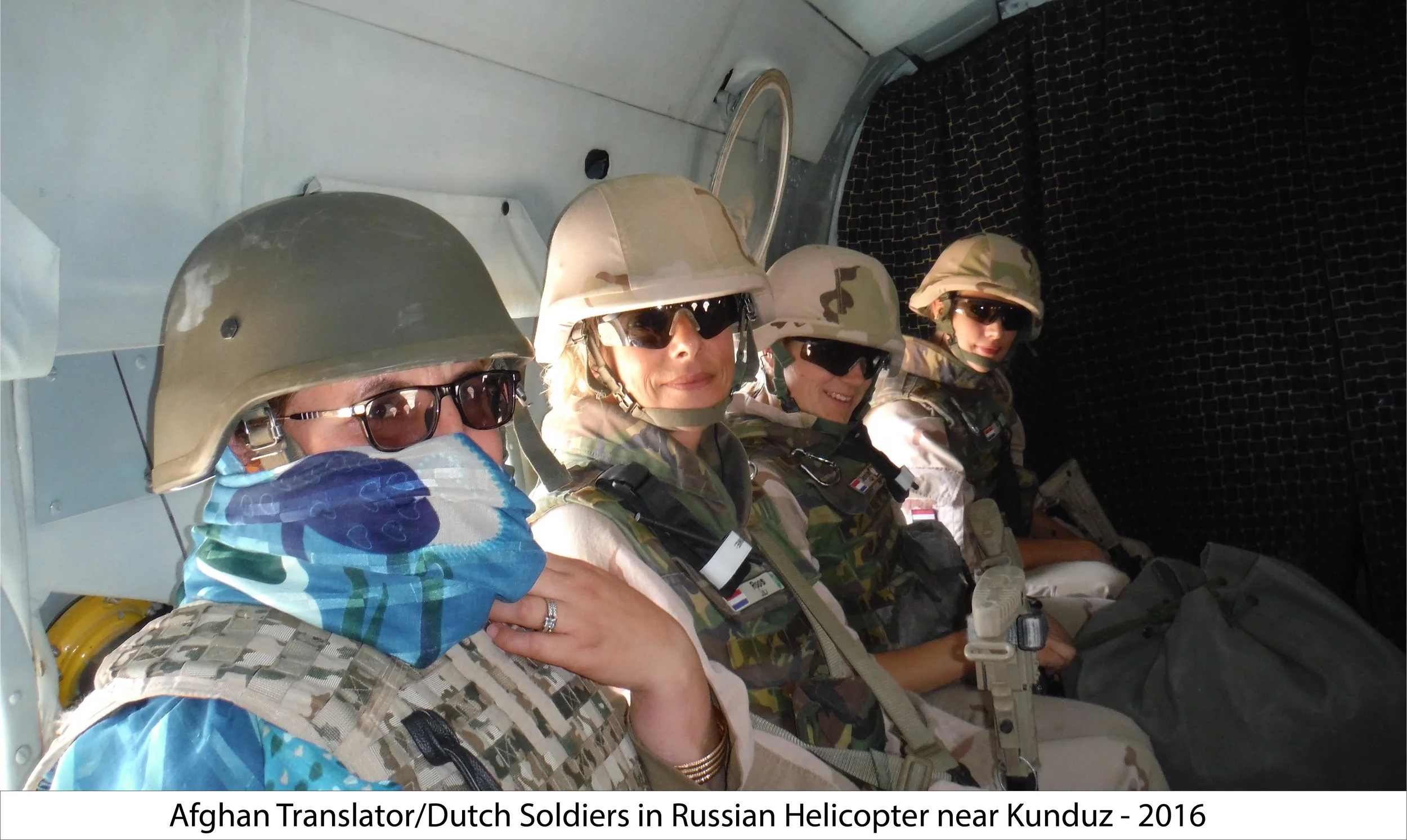 Dutch Soldiers and Afghan Translator enroute to Camp Shaheen near Kunduz. 2017. A. MacLean