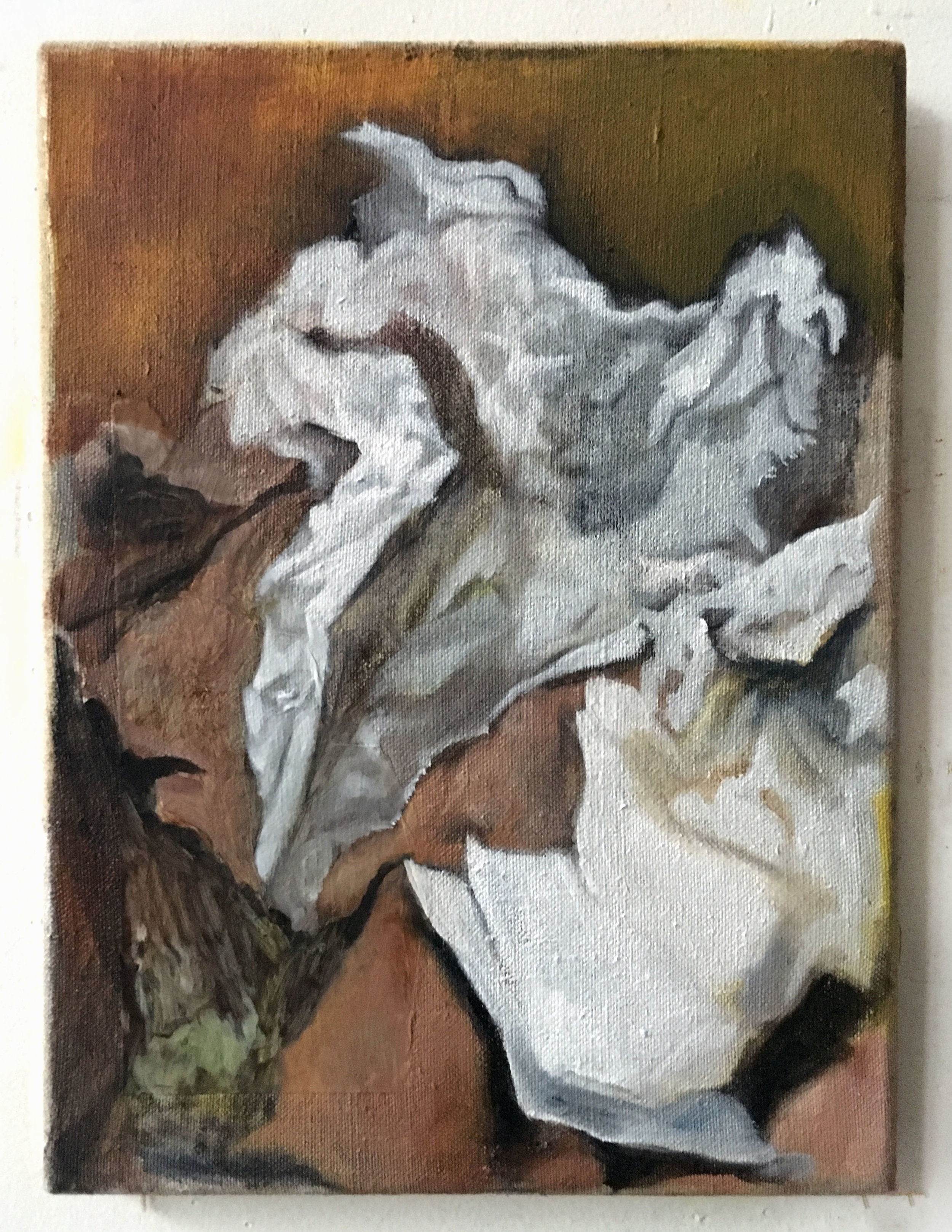    Lunch Papers    Oil on linen  12x9 