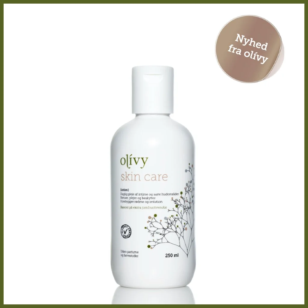 Olívy skin care - intim 250 ml. Naturlig hudpleje med olivenolie og kalk til sensitiv hud