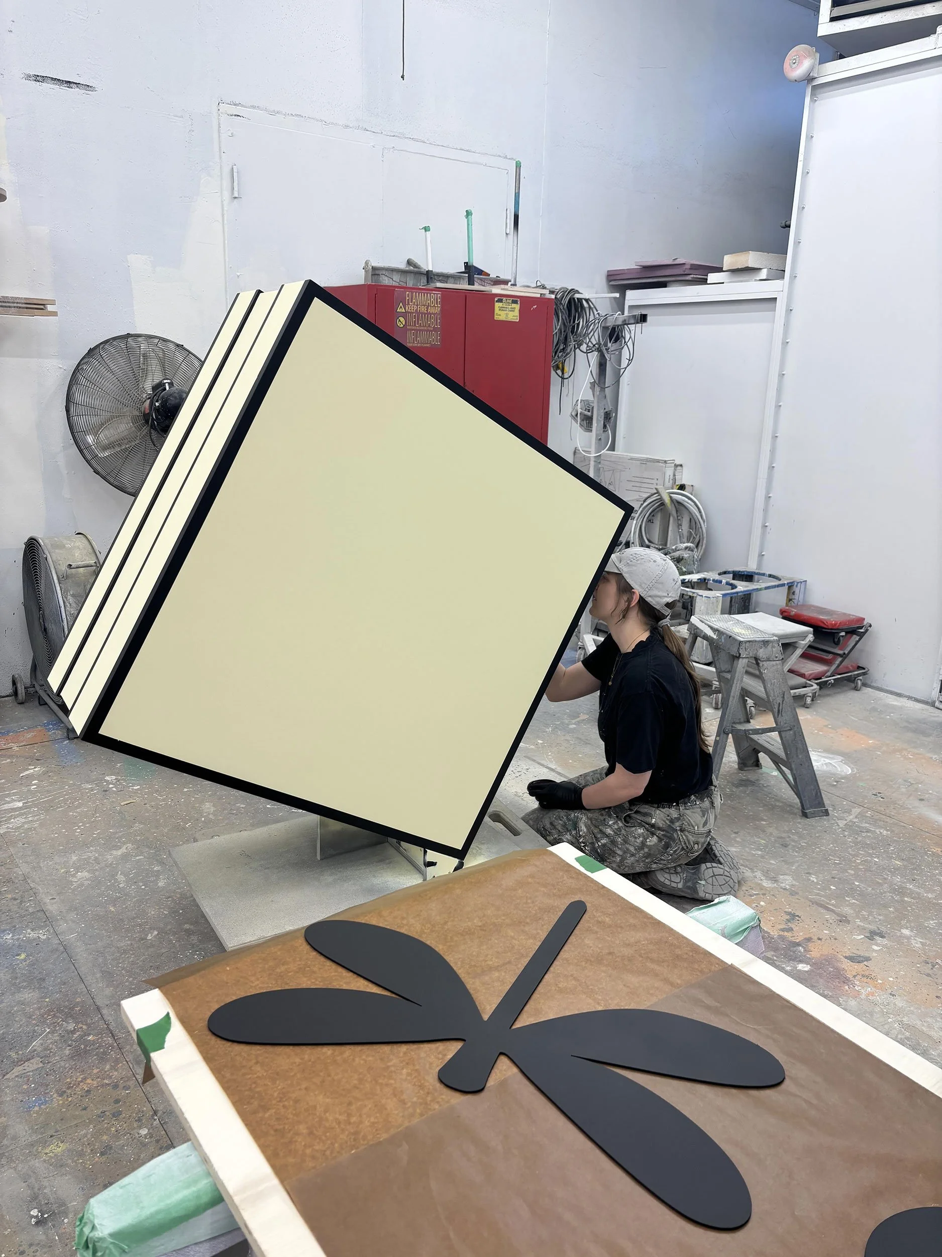 Behind the scenes at McWood showing fabrication of custom elements for the Jo Malone London English Pear pop-up in Toronto.
