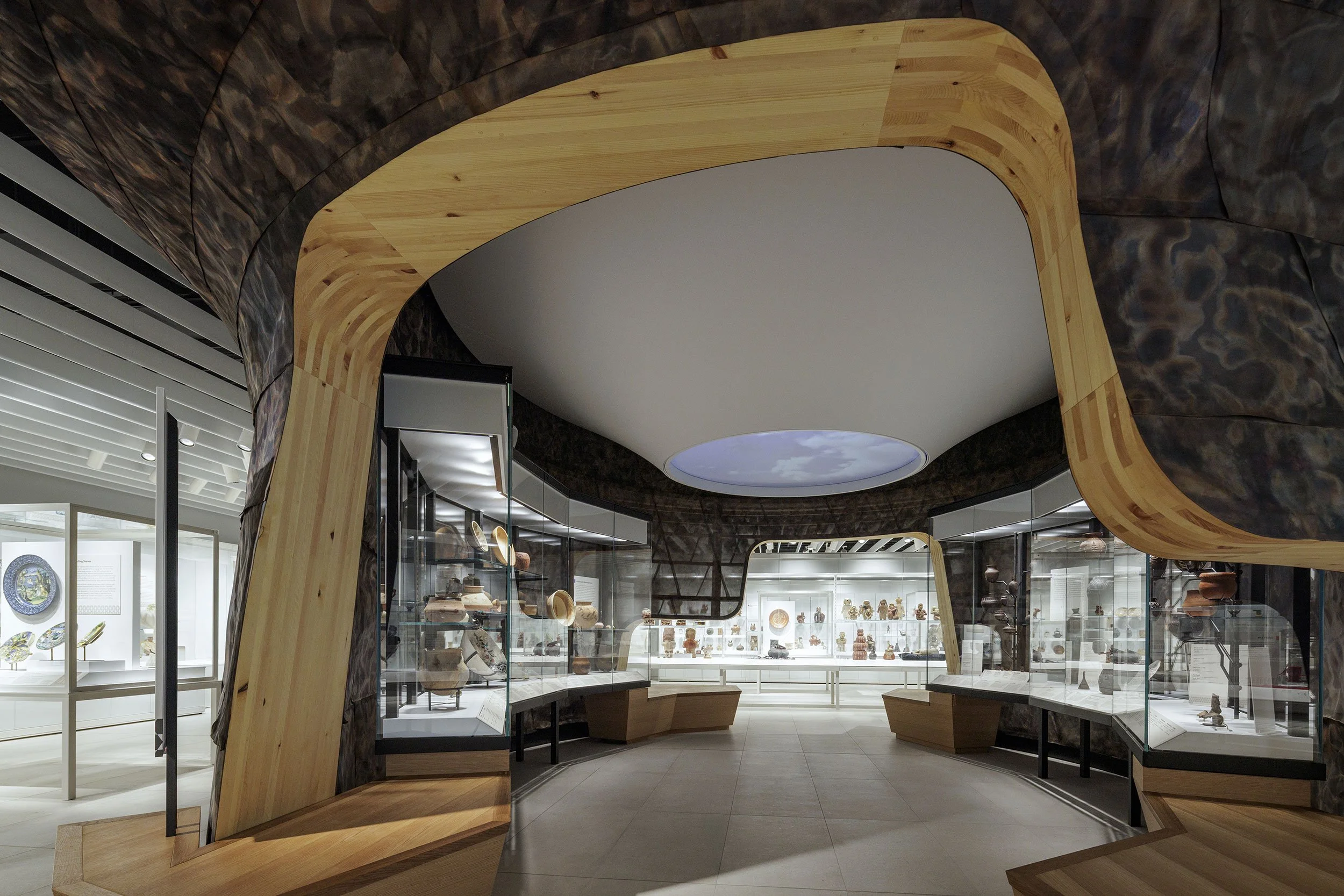 Copper-clad architectural installation fabricated by McWood for Chris Cornelius at the Gardiner Museum in Toronto.