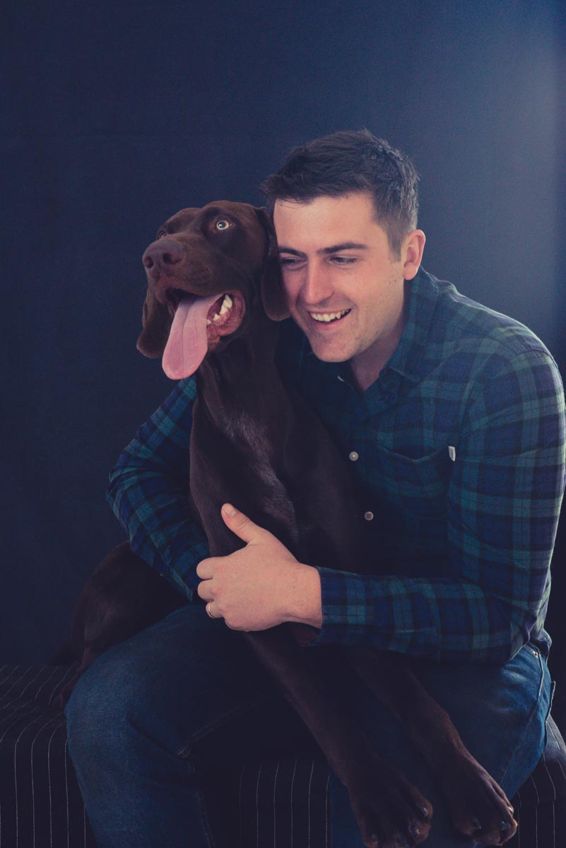 owner with dog photo