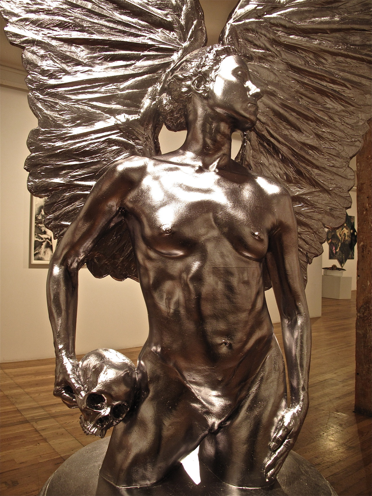 THE RESURRECTION OF THE CREATIVE ETERNAL  72 x 52 inches, Cast plaster and hand dyed Japanese silver leaf, 2012