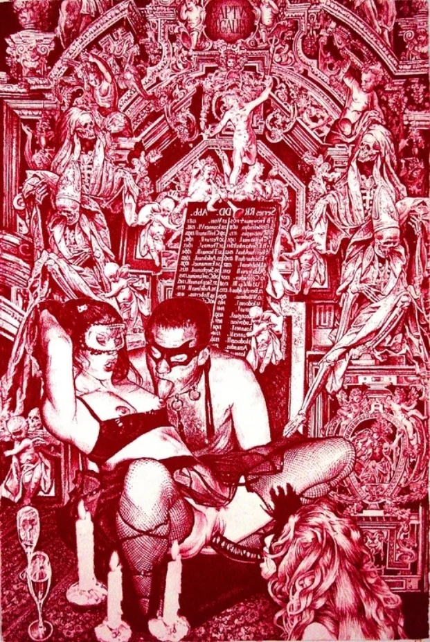 "THE RESURRECTION OF THE COUNTESS OF ORGAZ" oil pastel on paper, 60 x 40 inches, 2006