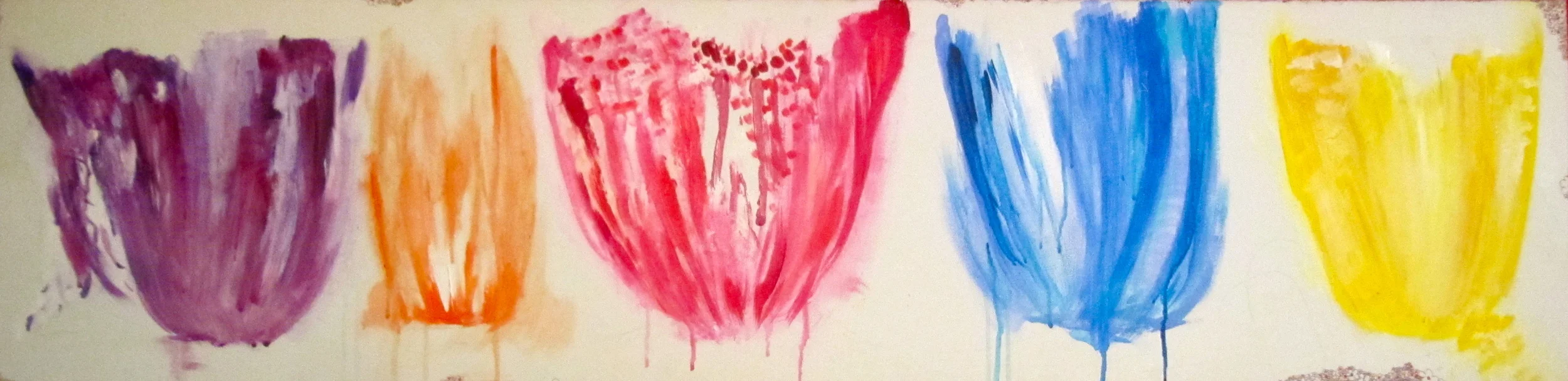   Tulips&nbsp; (2012)&nbsp;  Acrylic on&nbsp;canvas&nbsp;(w: 46” X h: 11”) 