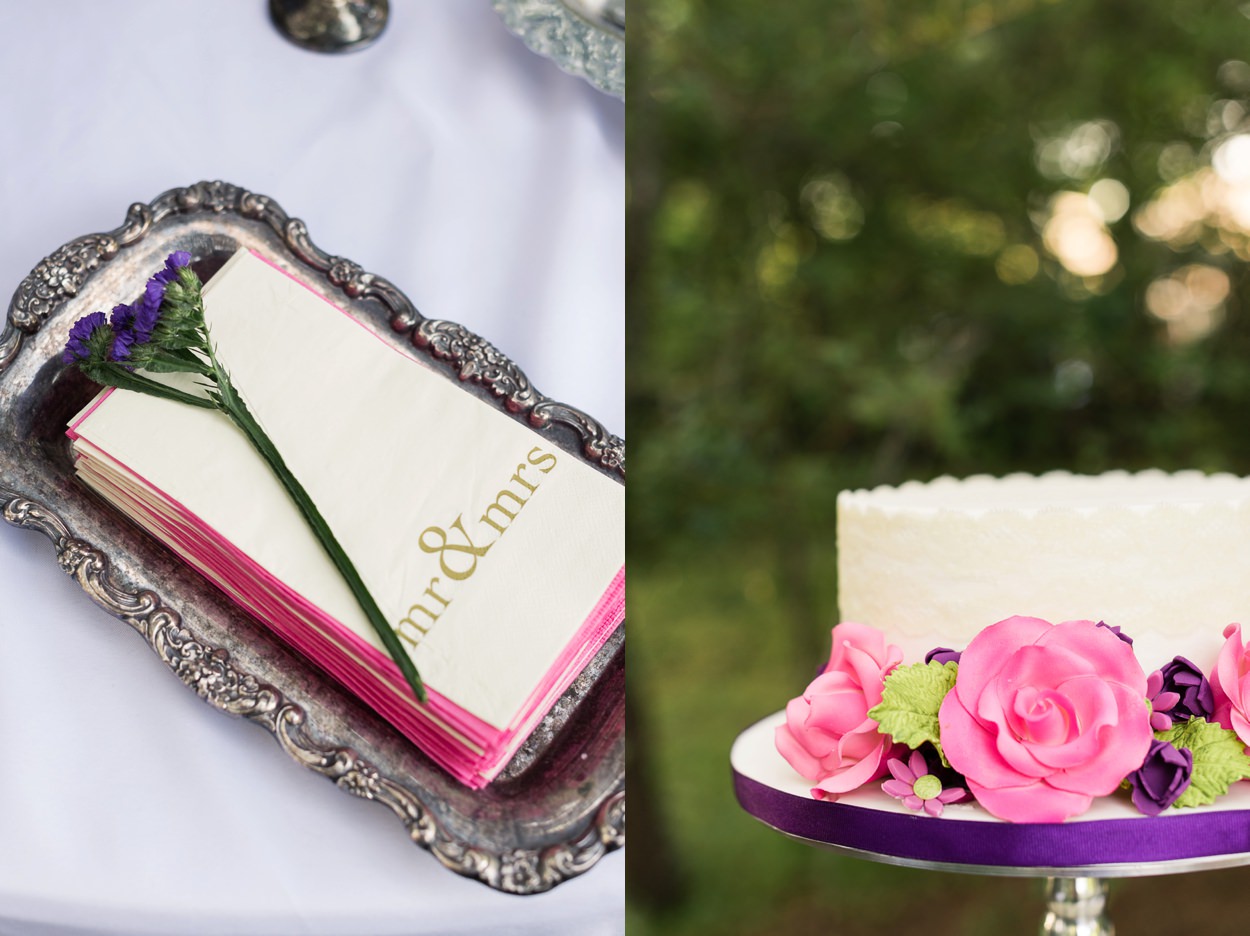cake details at reception edmond