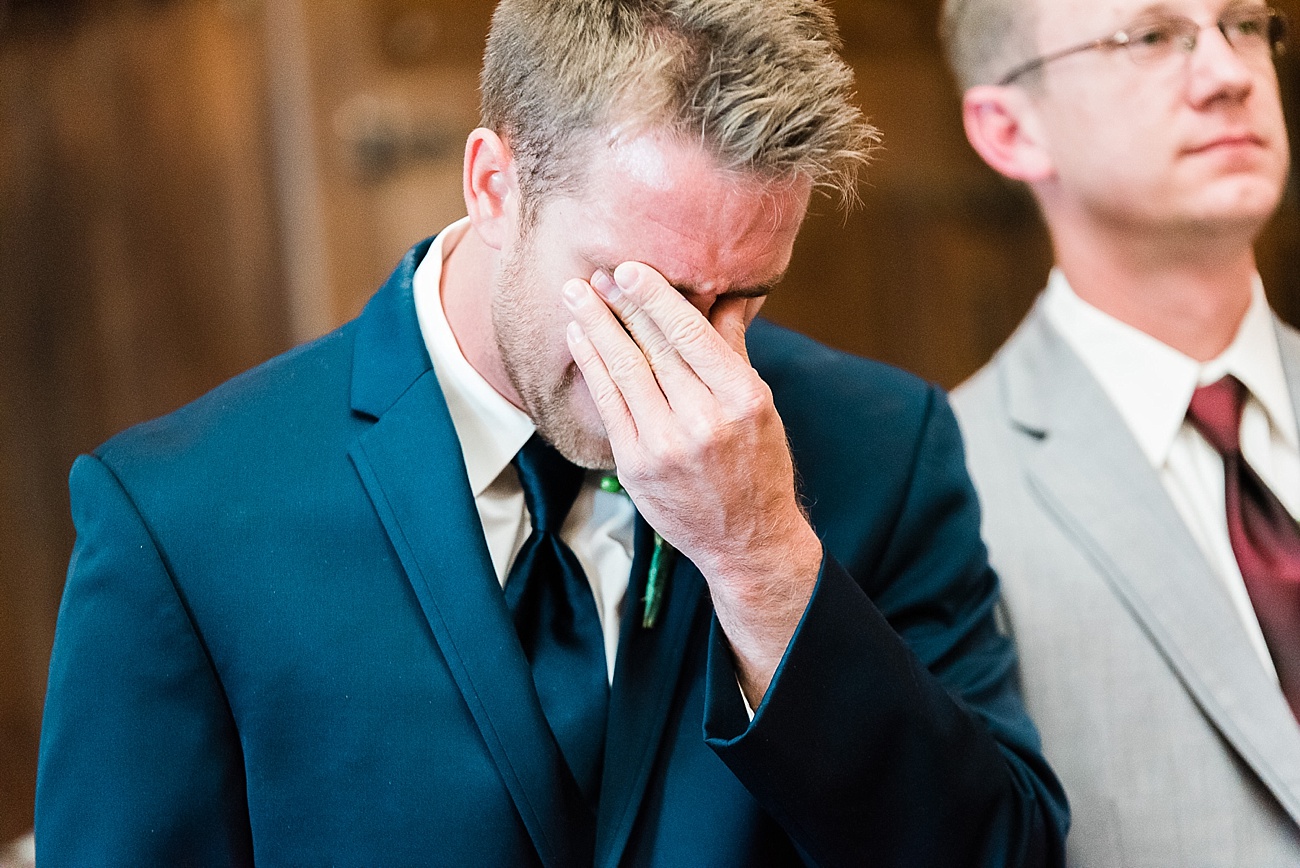 groom sees bride for first time