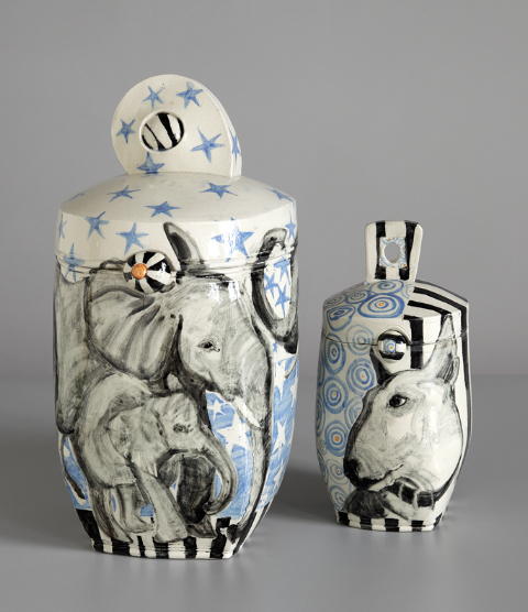Elephant and Dog Very Large Jars, 2010