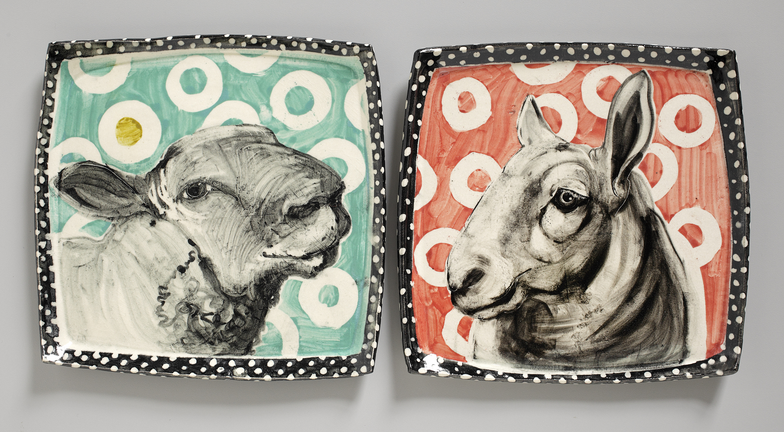 two sheep plates
